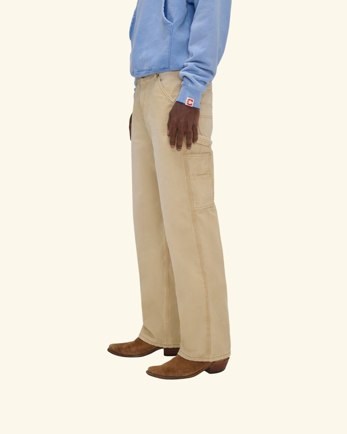 [32]cherry la 와이드레그 카펜터 팬츠 선페이드 베이지 상품이미지8