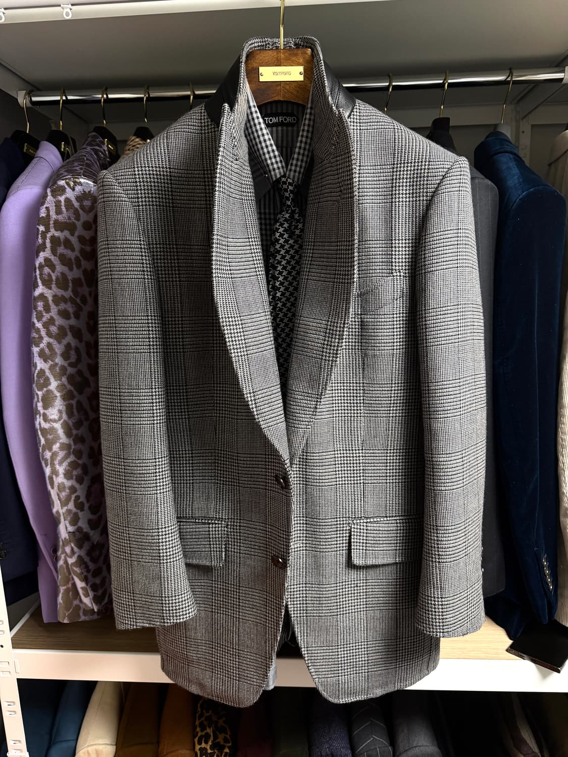 (새상품,강추👍)톰포드 아티쿠스 레더 프린스웨일 블레이져 자켓 코트 상품이미지3