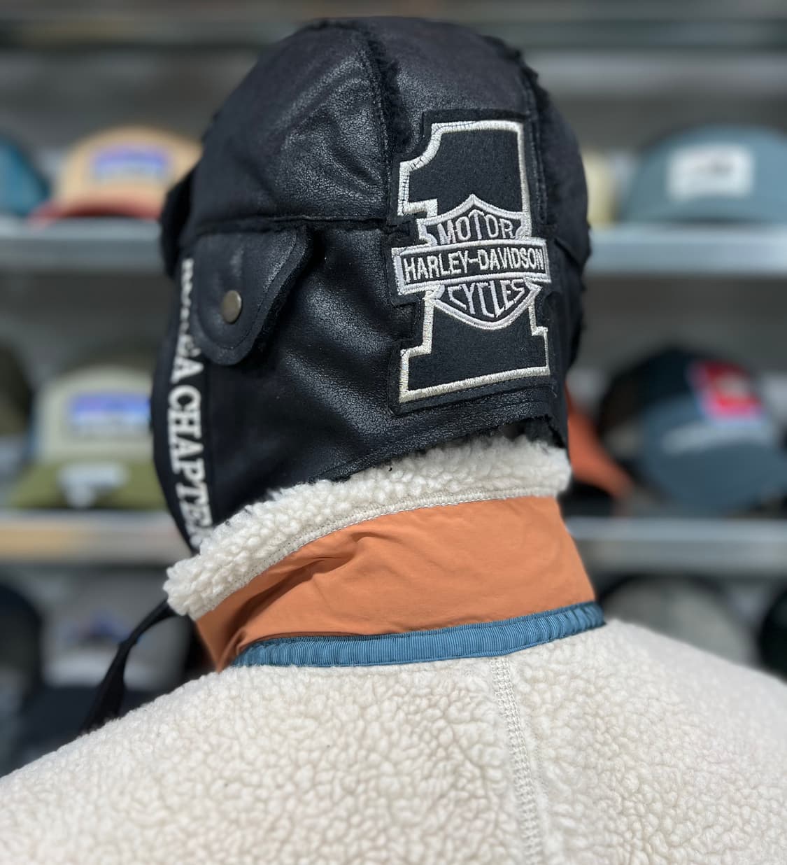 할리 블랙 방한 귀도리캡  상품이미지4