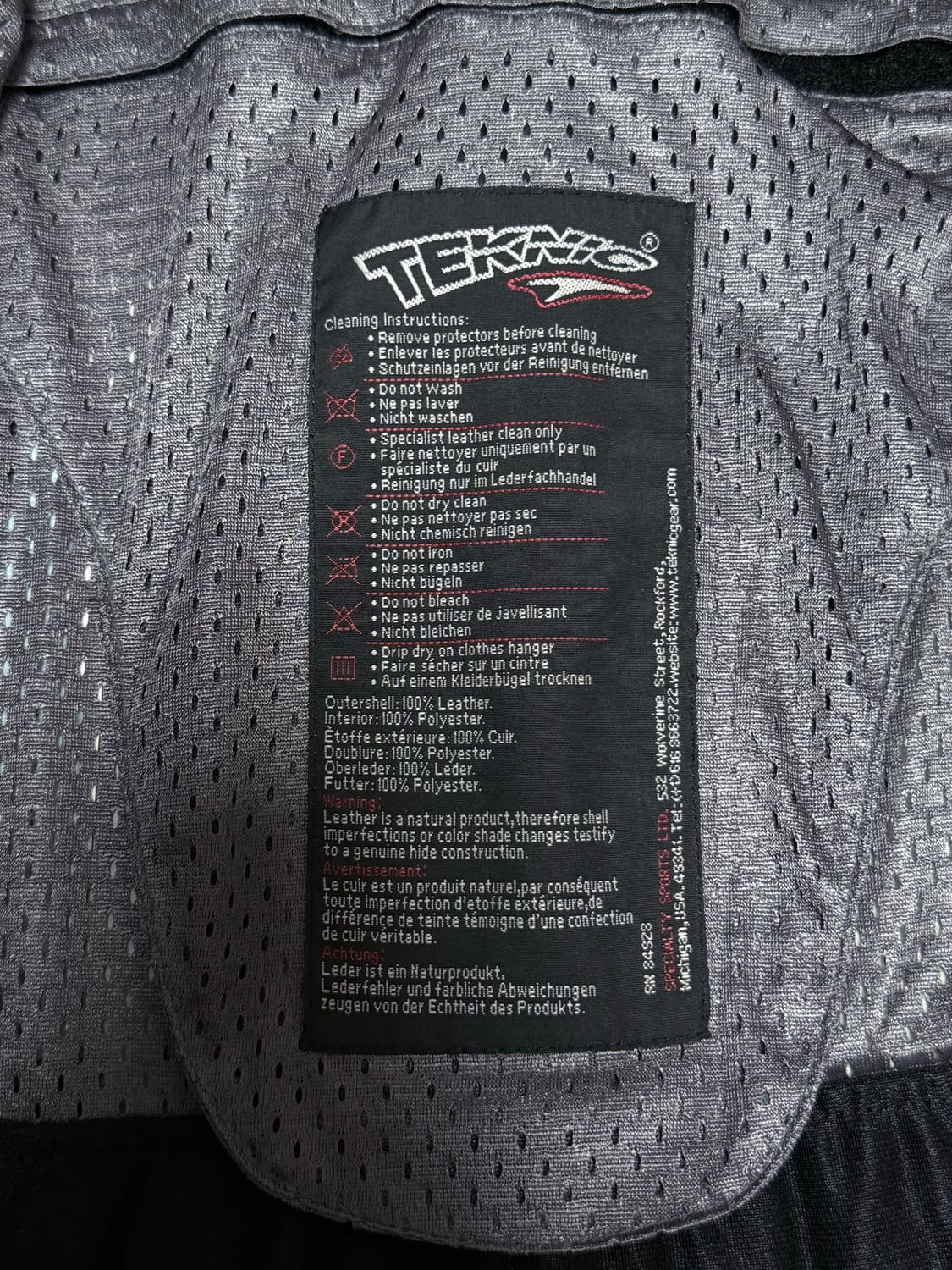 TEKNIC 모토 레더 자켓 / 가죽 라이딩 자켓 (USA 08) 상품이미지4