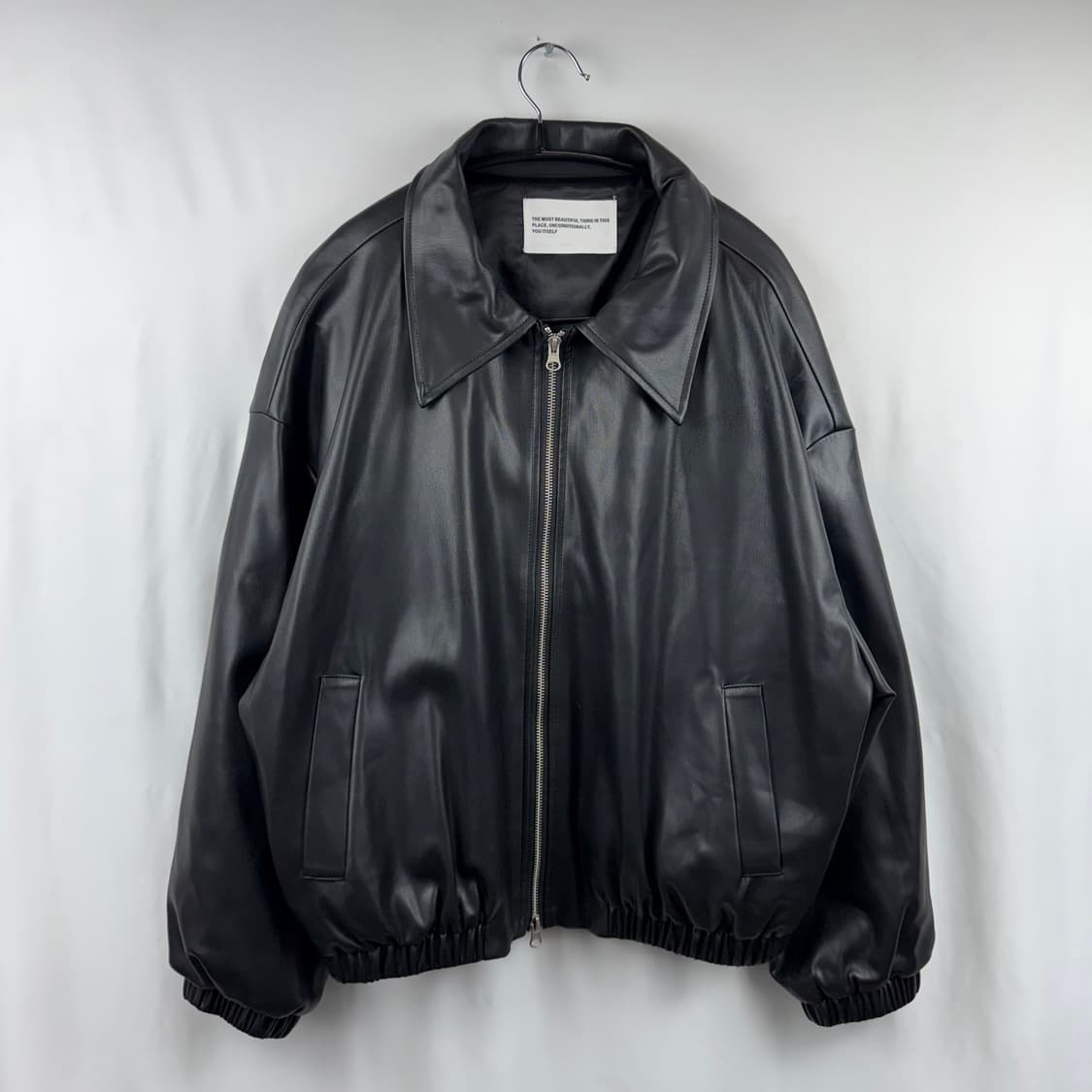 (F) 플레이스 스튜디오 비건 레더 오버핏 블루종 자켓 상품이미지2