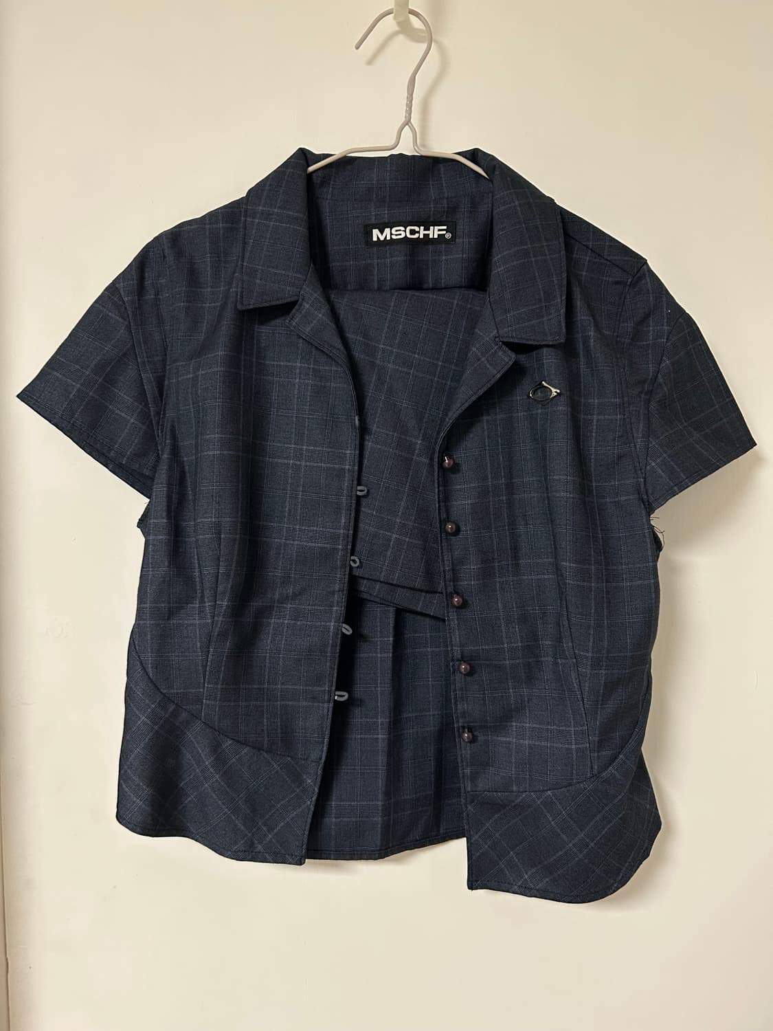 미스치프 체크 체커드 셋업 M 셔츠 치마 상품이미지1