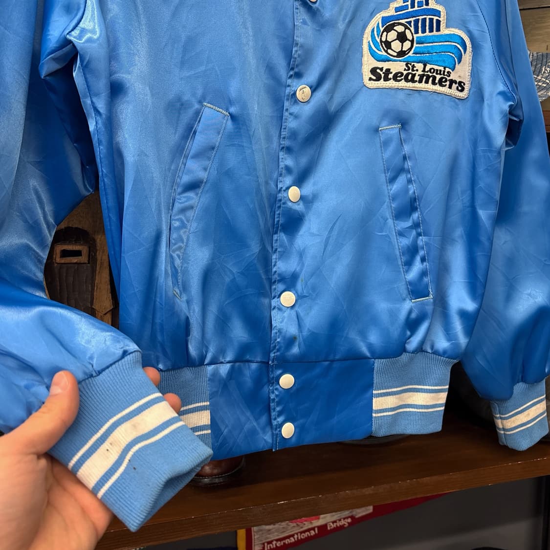 80s MISL 세인트루이스 스티머스 OG머천다이즈 바시티 자켓 N780 상품이미지4