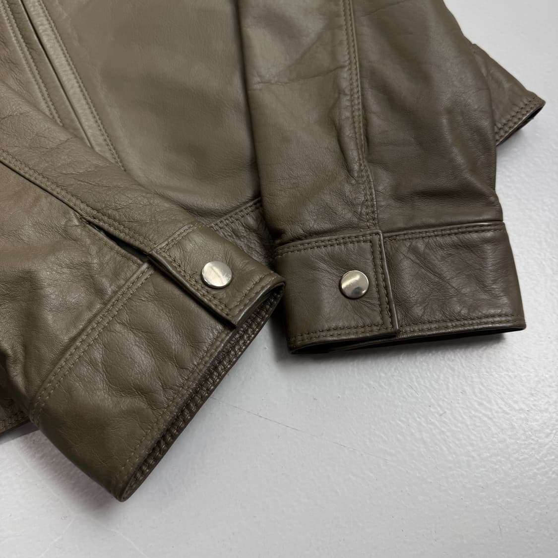 리얼레더 딱붙 소가죽 릭오웬스맛 빈티지 가죽자켓 상품이미지5