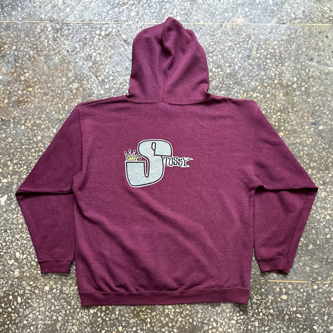 80s USA 올드 스투시 크라운 팻 S 후디 후드티 L 상품이미지3
