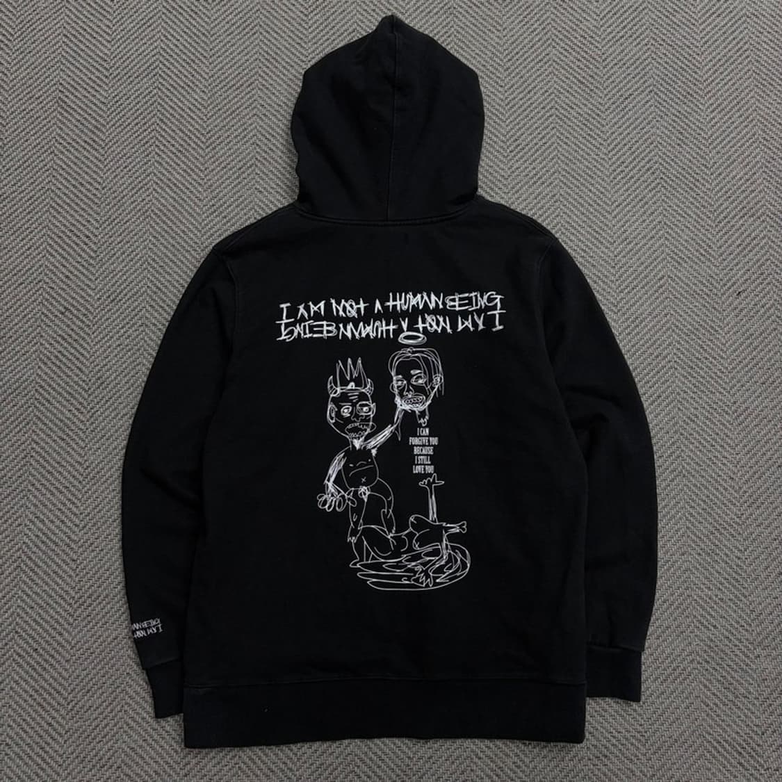 아임낫어휴먼빙 백프린팅 후드티 v1724 상품이미지2