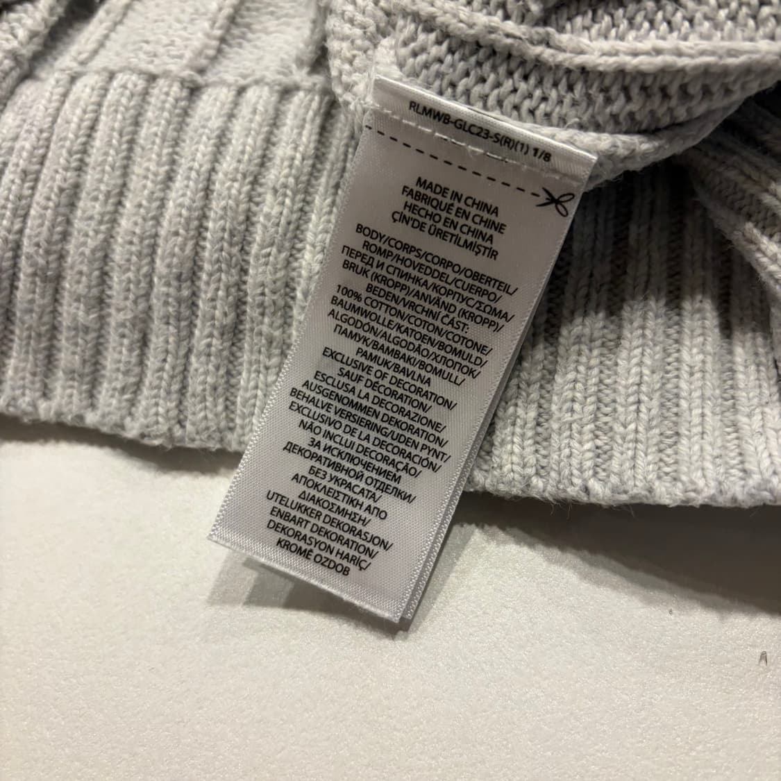 [XS] 폴로 랄프로렌 신형 큐알 케이블 니트 스웨터 그레이 D237 상품이미지9
