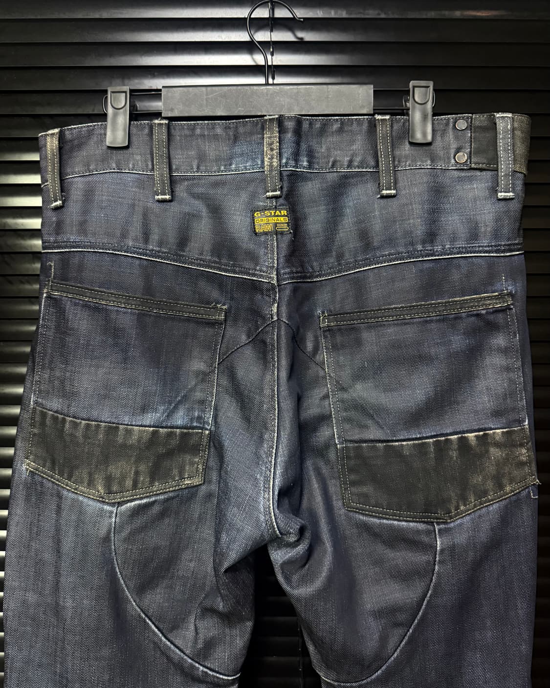 지스타 로우 인디고 데님 코팅진 33 워싱 바이커 라이더 고스 펑크 락 상품이미지4