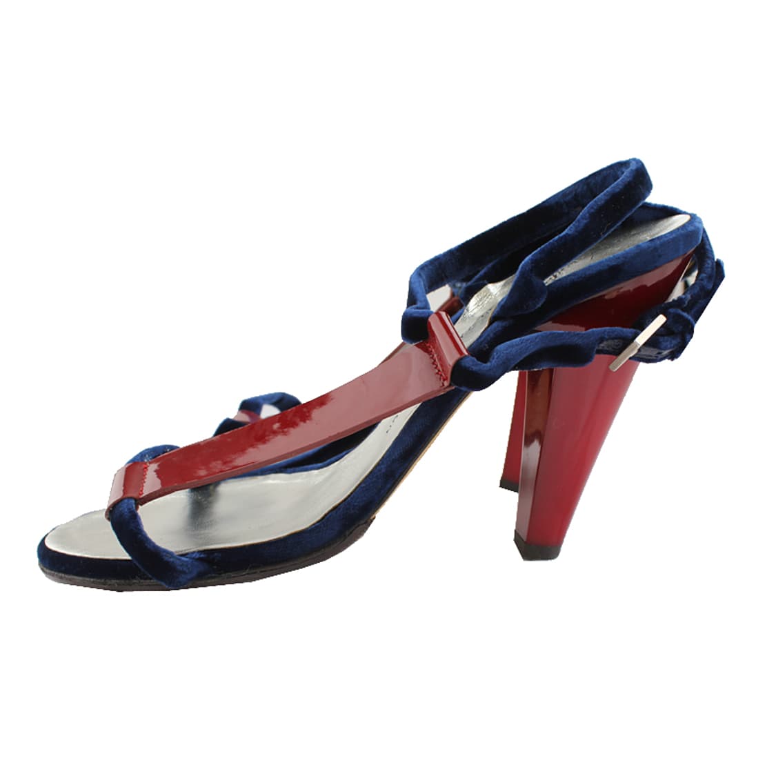 쥬세페 블루 벨벳 스트랩 체리레드 샌들 37 상품이미지3