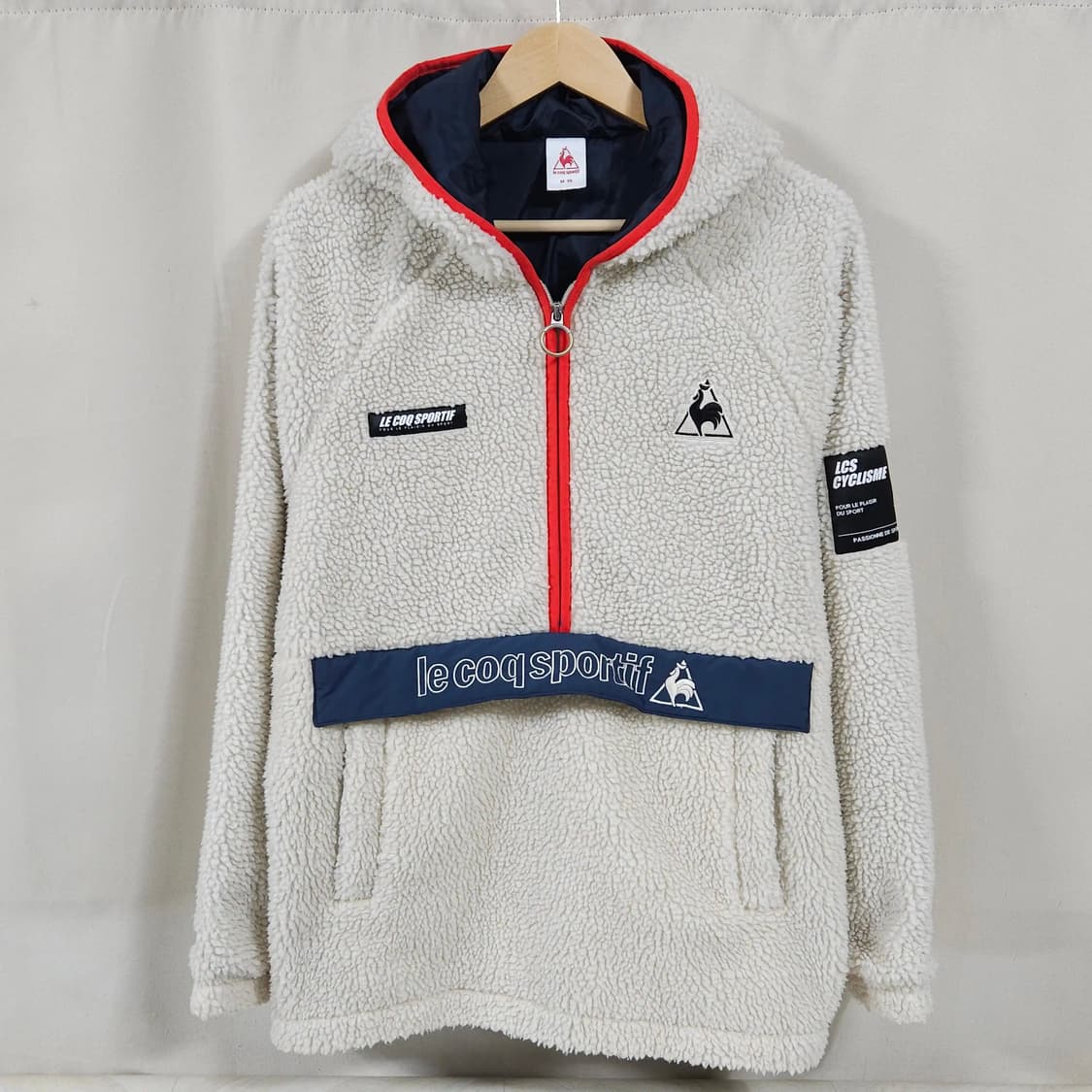 95~100)르꼬끄 아노락 반집업 뽀글이 후리스 베이지 상품이미지1