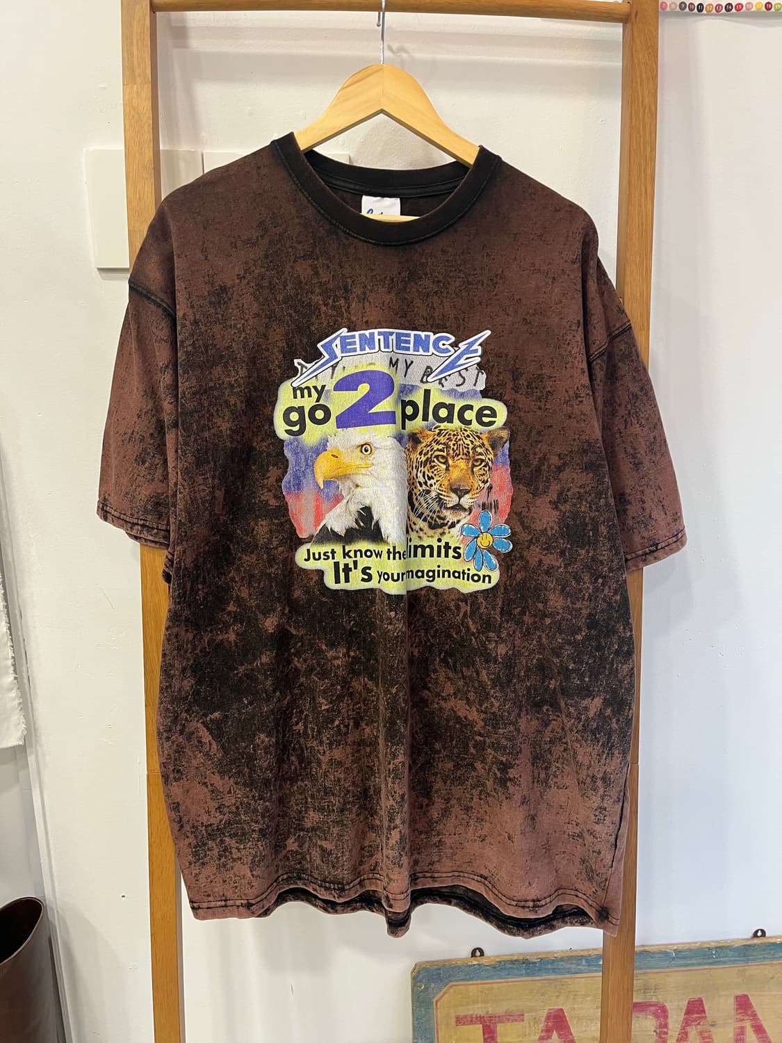 [XL/오버핏] 센텐스 빈티지 워싱 그래픽 티셔츠 상품이미지1