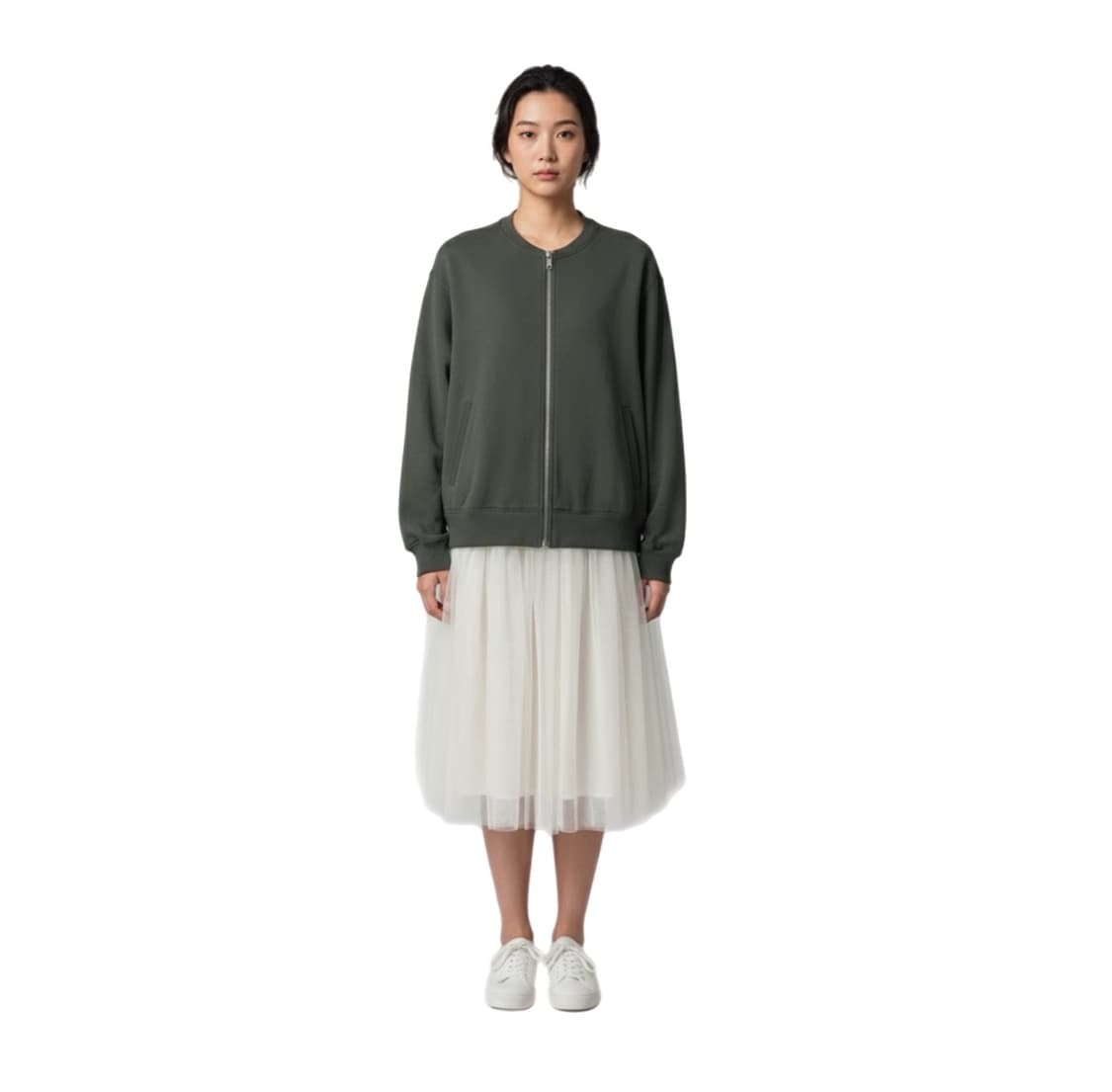 ( 레어) 수언더커버 18ss 카키 자켓 도킹나일론 스커트 상품이미지2