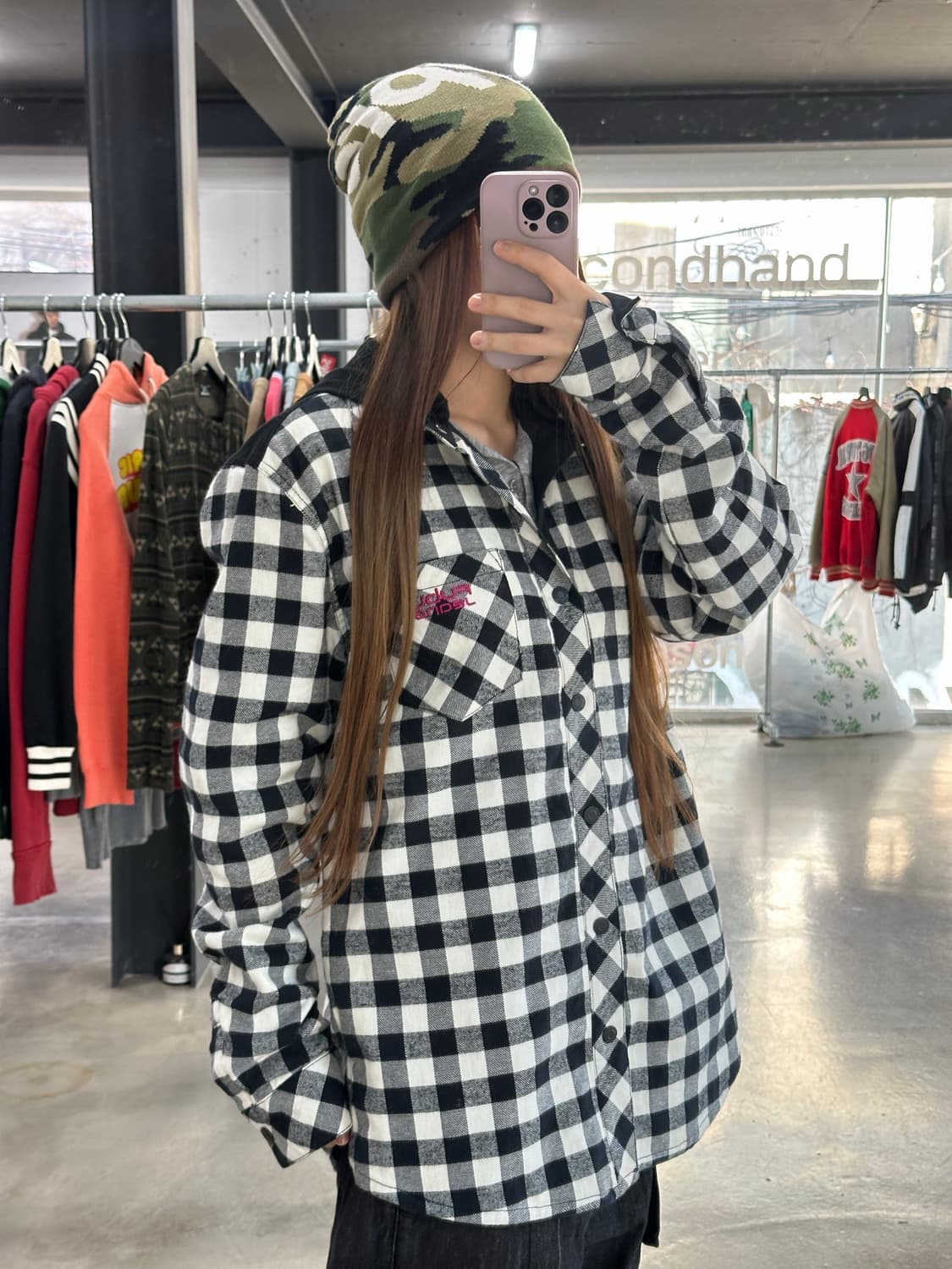 푸부 체크셔츠 후디드 자켓 상품이미지1