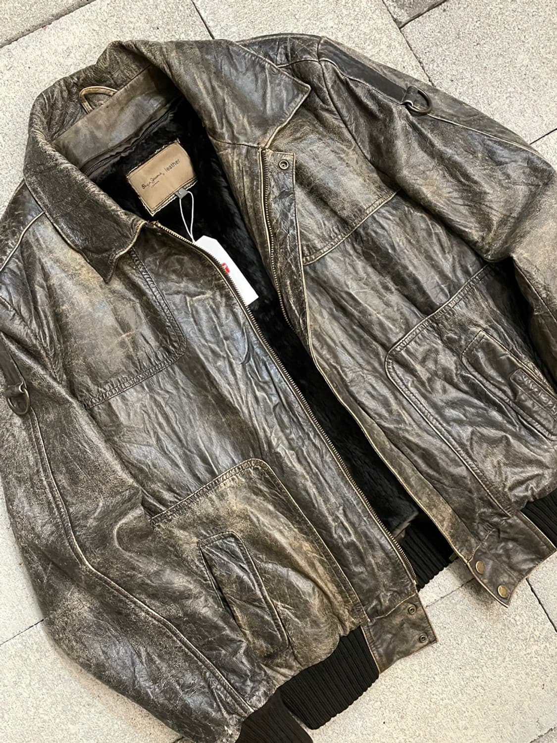 페페 진스 염소 가죽 봄버 자켓  상품이미지3