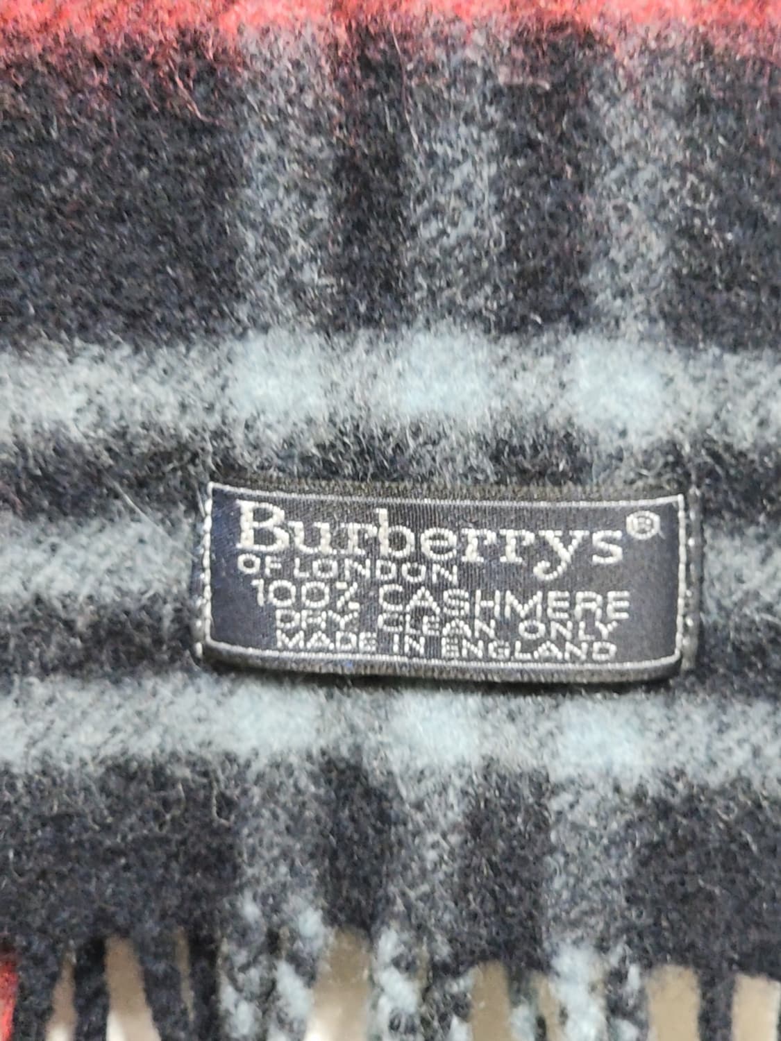 (정품) 버버리 캐시미어 목도리 네이비 체크 머플러 영국판  상품이미지4