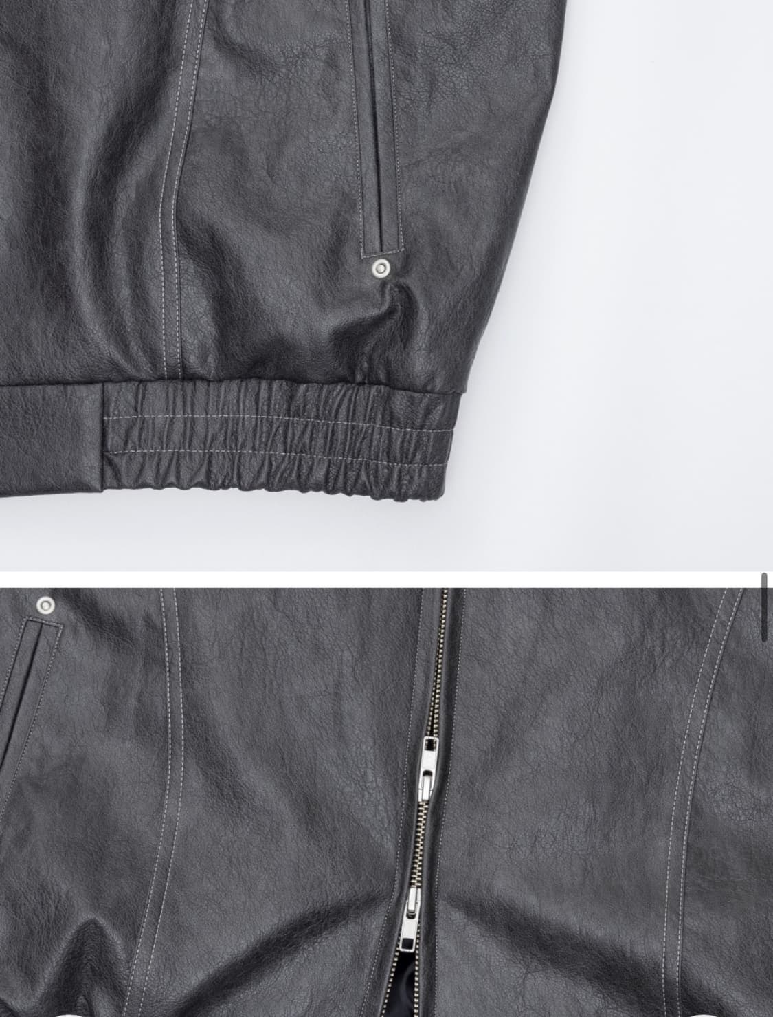 바우프 유니섹스 레더 블루종 자켓 차콜 상품이미지6