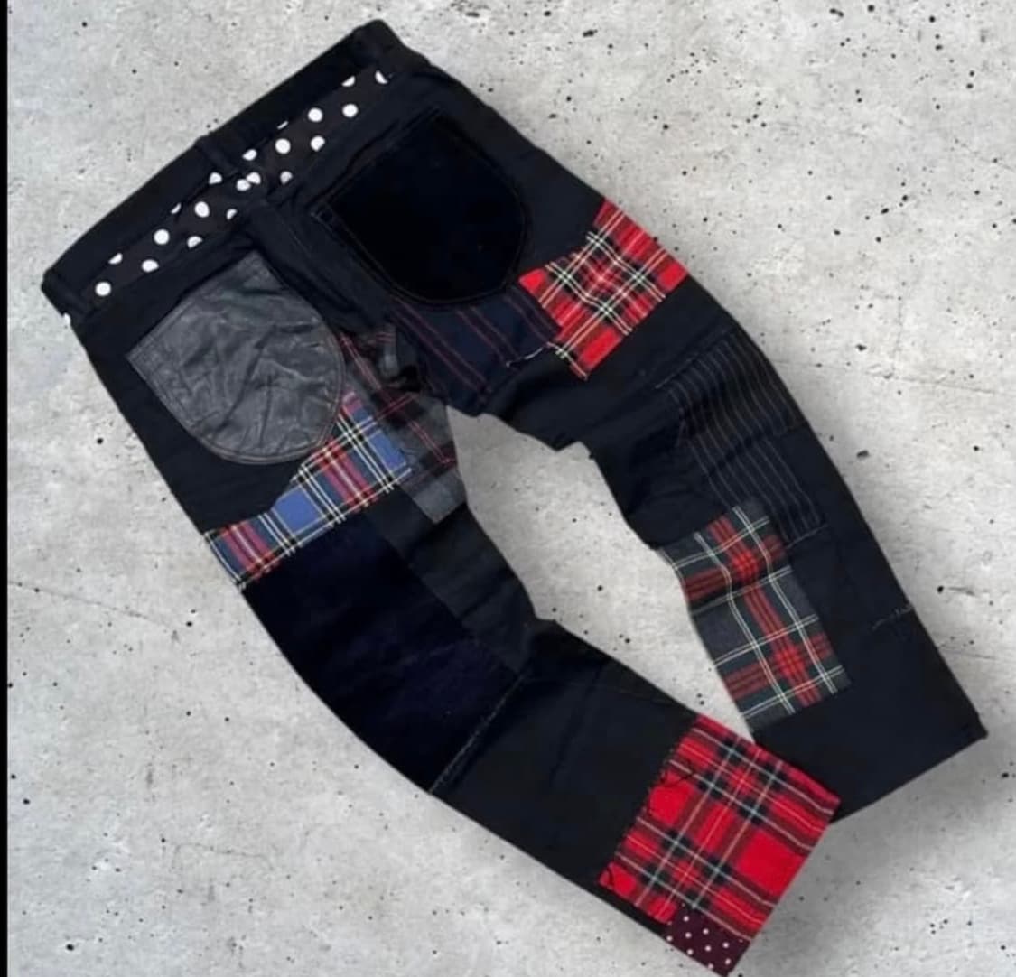 준야와타나베 꼼데가르송 패치워크 팬츠 패치진 S 상품이미지2