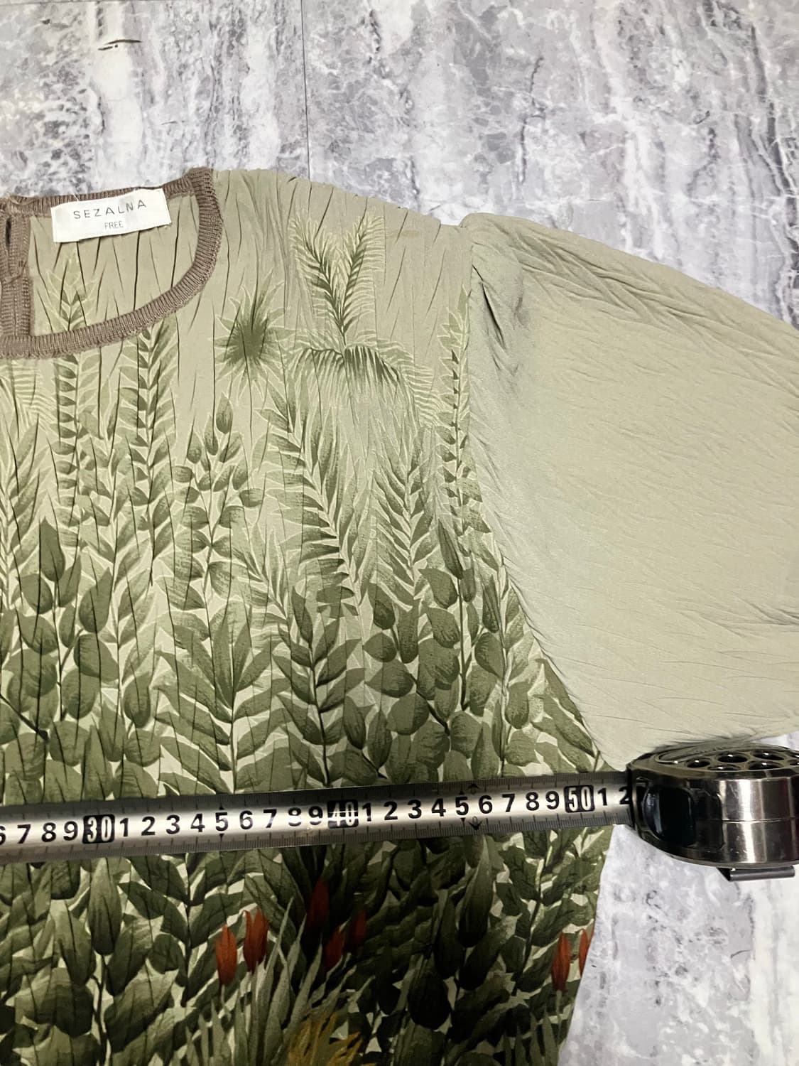 일본빈티지 Sezalan 오리엔탈아메카지 말차녹차숲속공주 반팔블라우스 상품이미지2