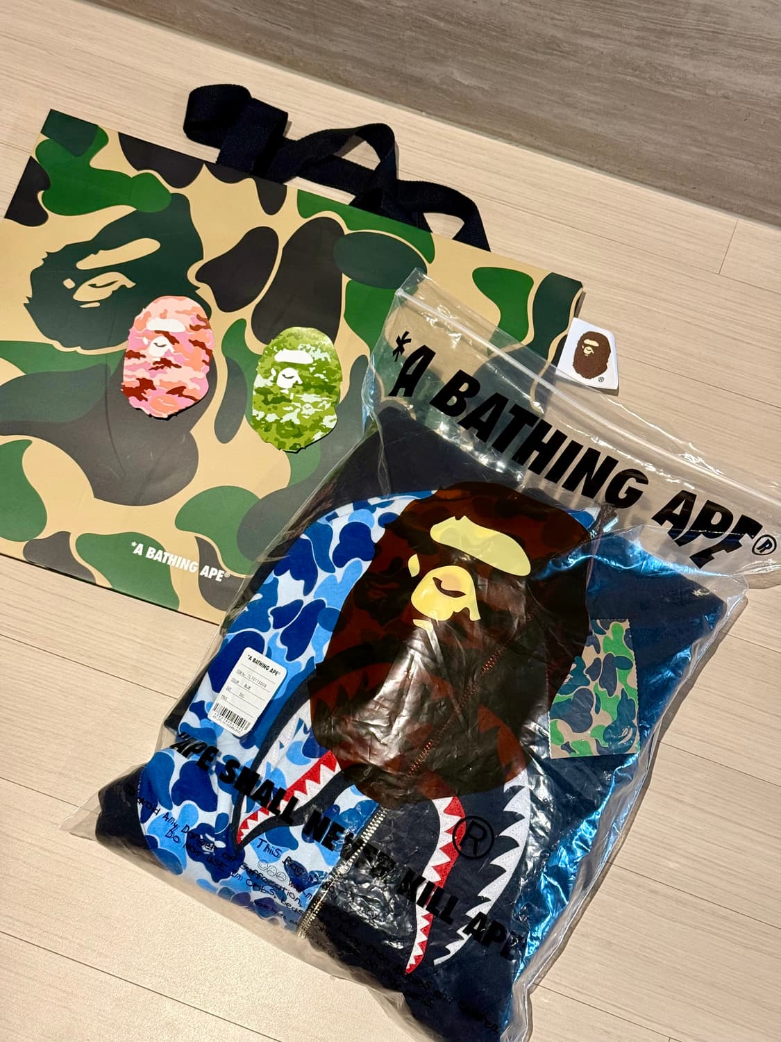 베이프 카모 리버시블 샤크 집업 후드 블루 3XL 상품이미지3