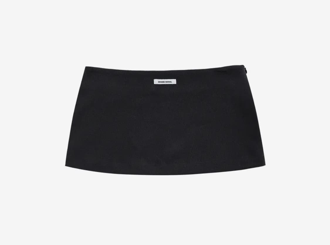 크랭크 피케이 마이크로 스커트_블랙 상품이미지1