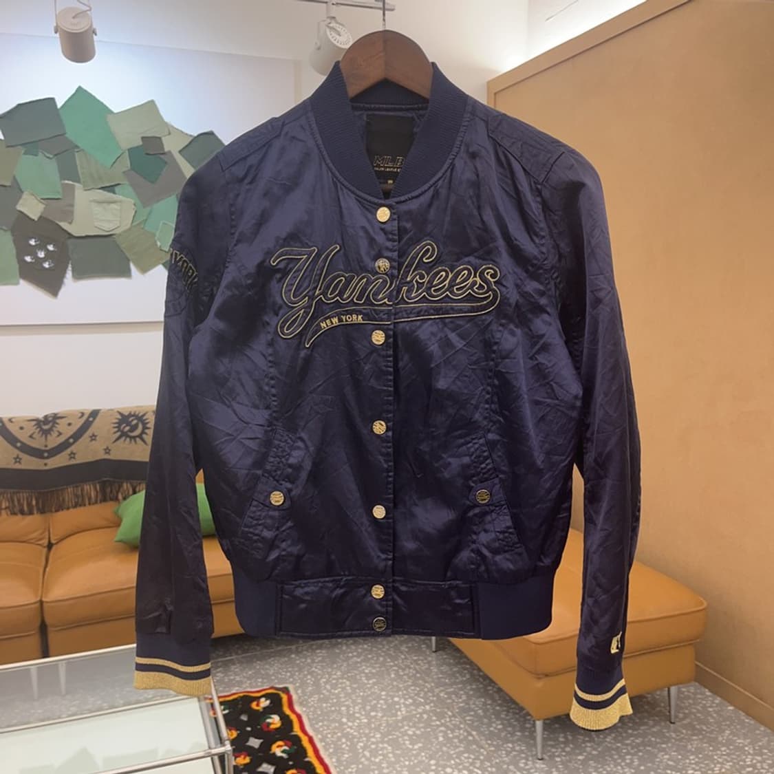 MLB 뉴욕 양키스 올드스쿨 새틴 바시티 자켓 90 C07039 상품이미지3