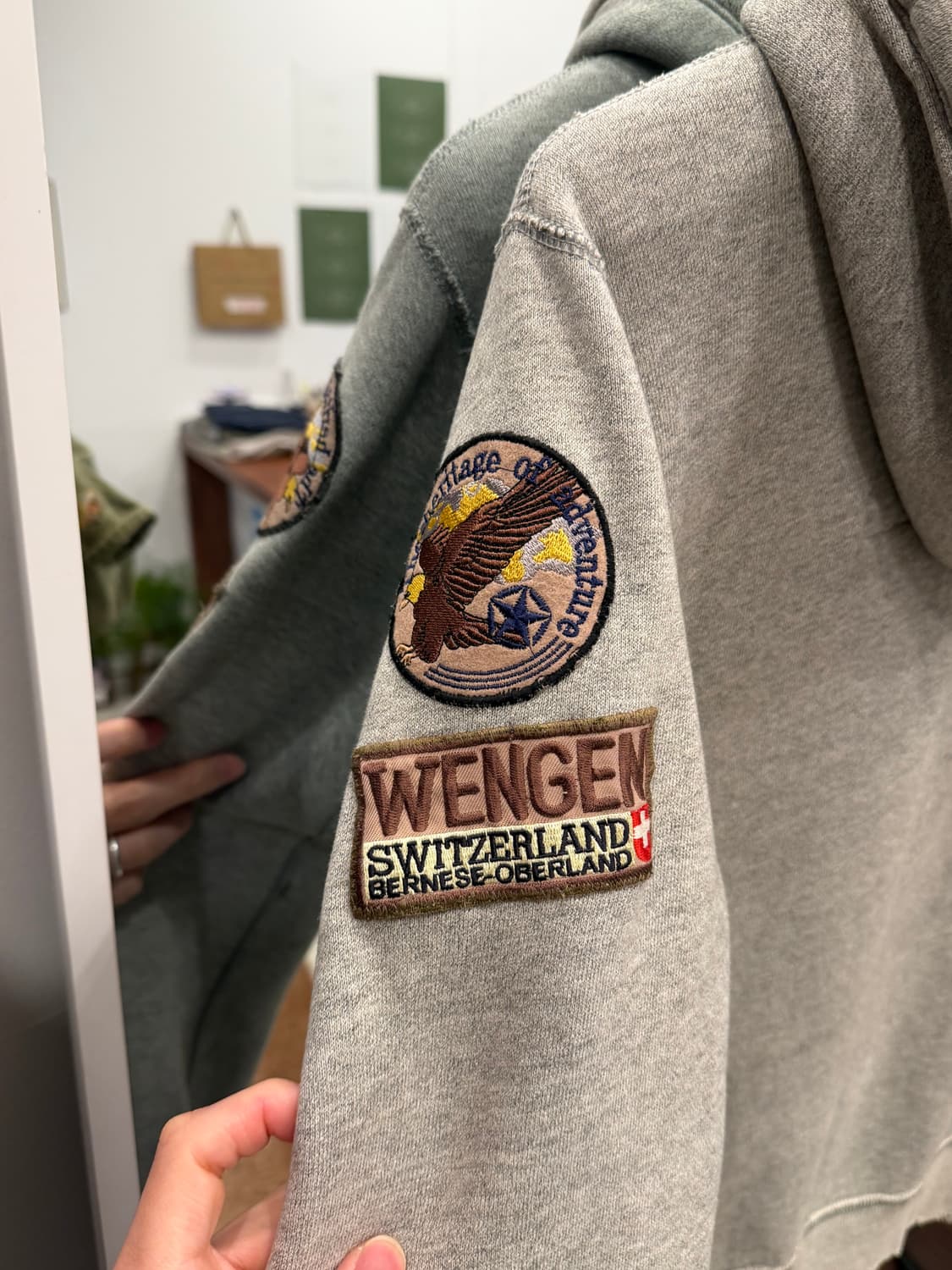 Abercrombie 아베크롬비 빈티지 디스트레스드 와플 후드 집업 상품이미지8