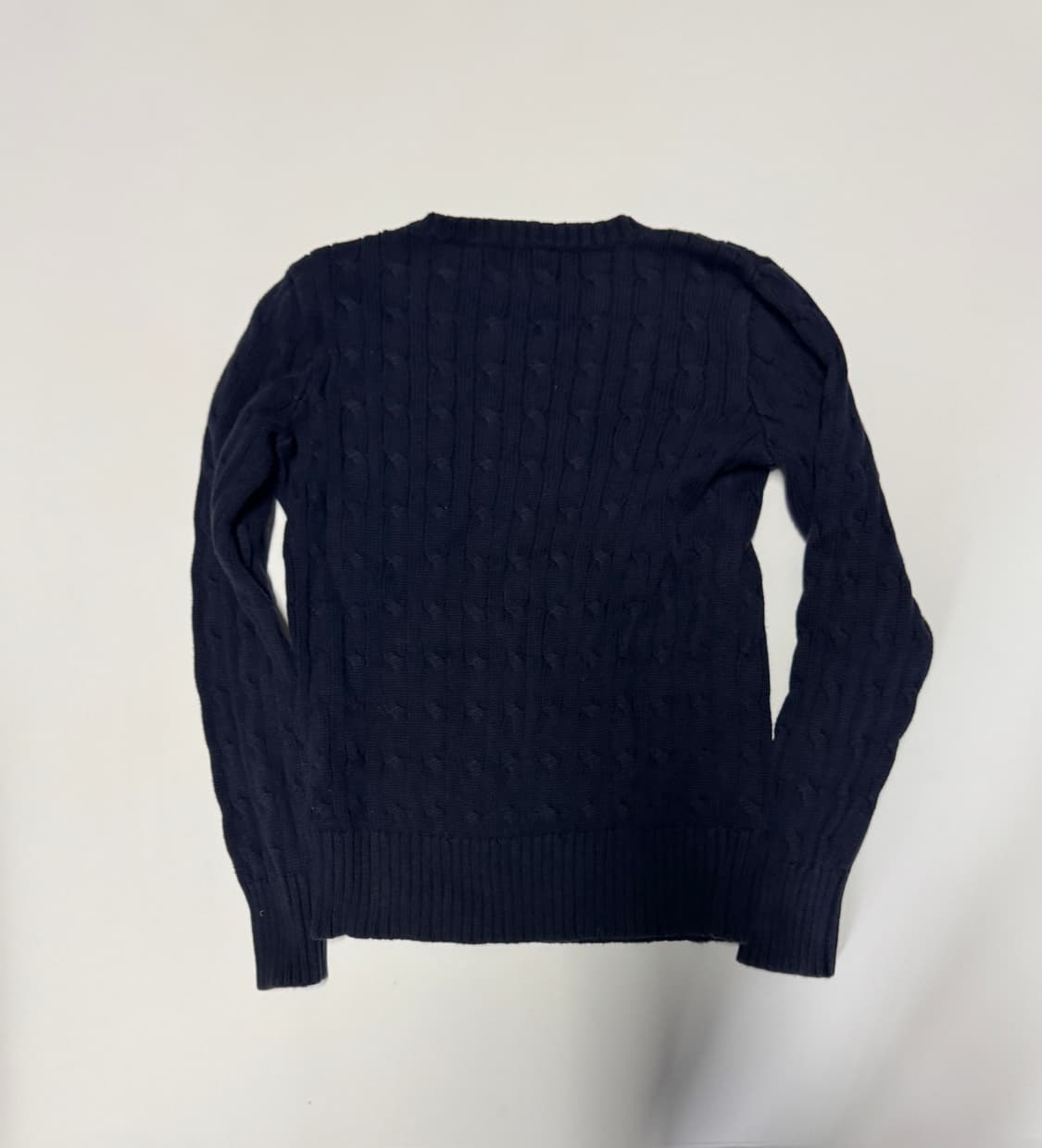 여성 폴로 랄프로렌 키즈 꽈배기 코튼 니트 Xs ~ s 네이비 상품이미지2