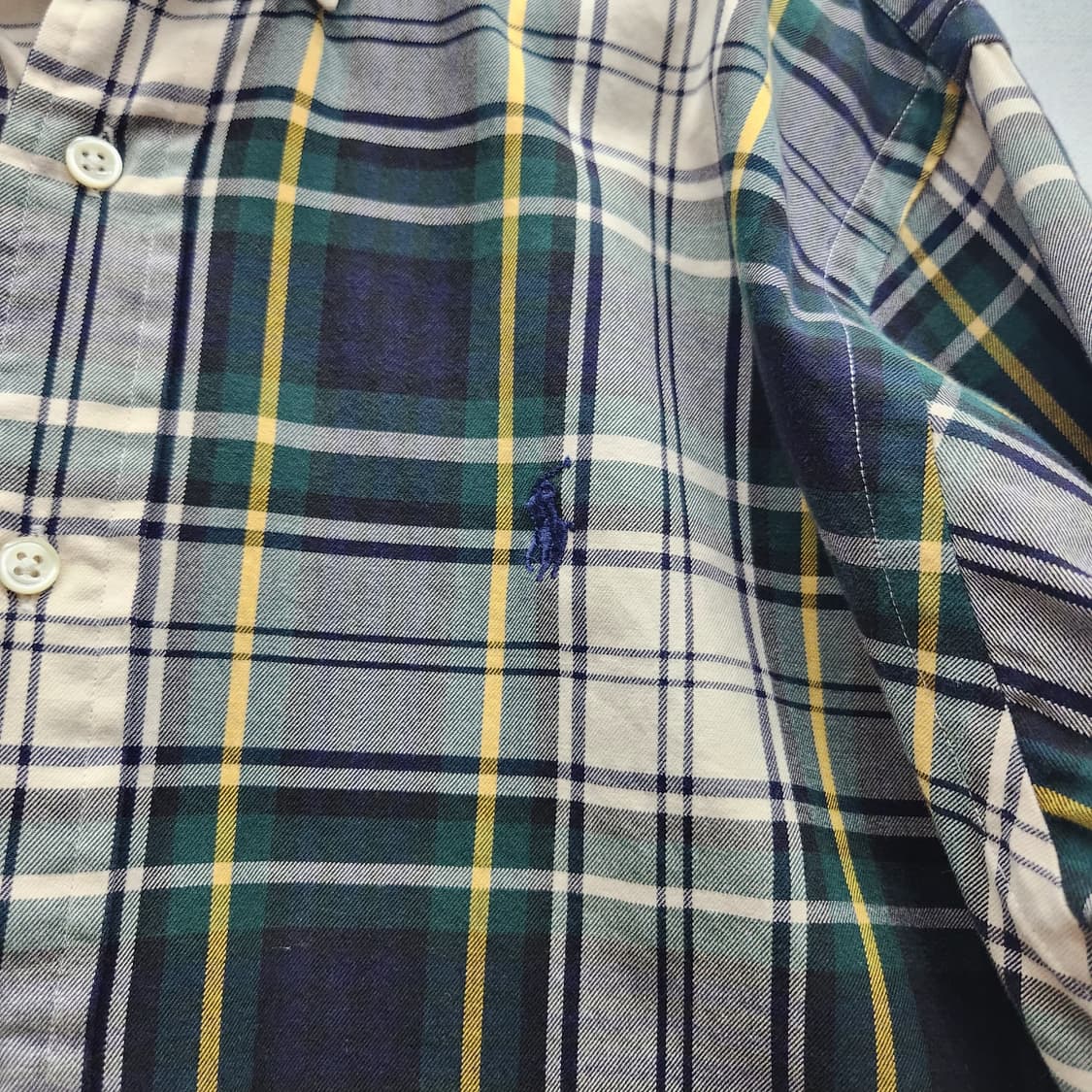 폴로랄프로렌 로고 플란넬 체크 브레이크 셔츠 S(L) 상품이미지3