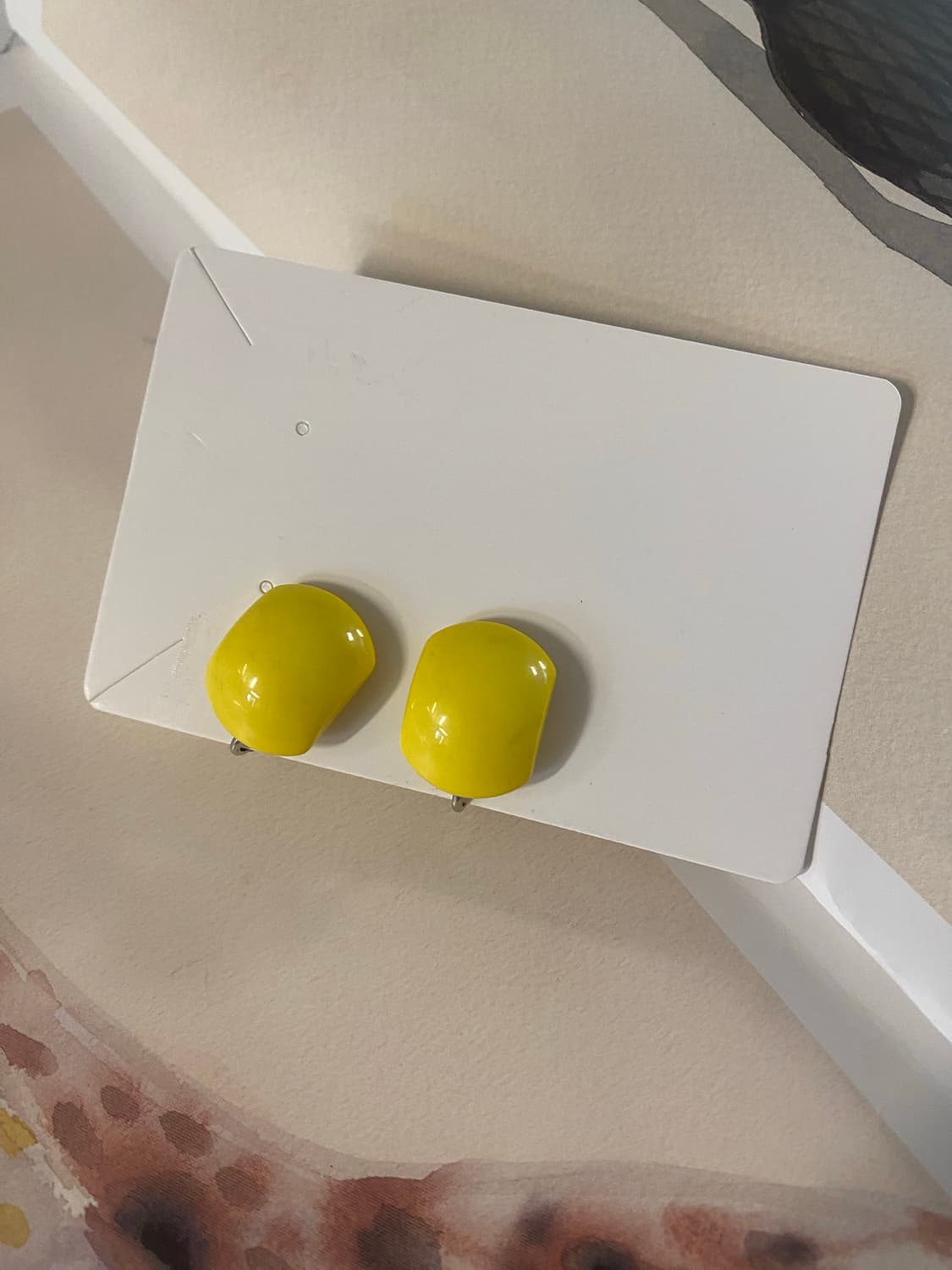 빈티지 옐로우 귀찌 귀걸이 상품이미지2