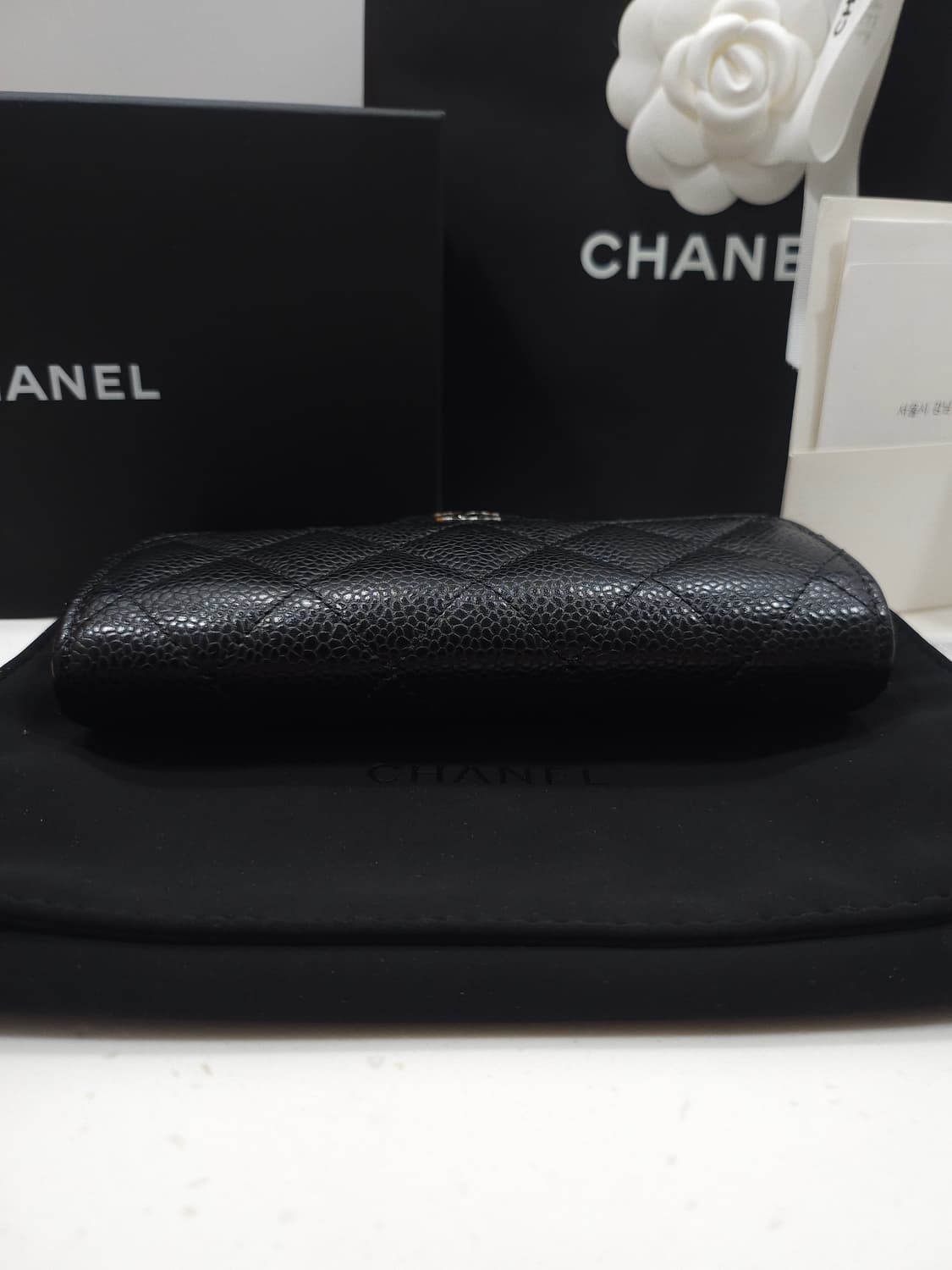[풀구성] 샤넬 클래식 똑딱이 캐비어 중지갑 상품이미지5