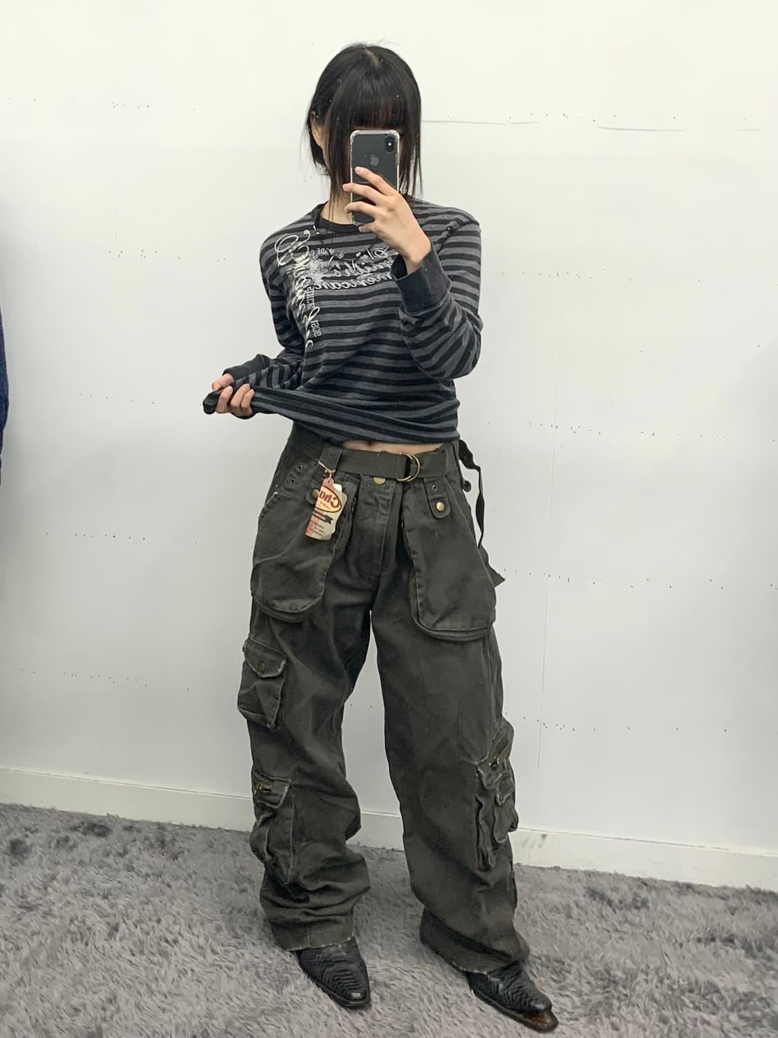 펑크 프린팅 스트라이프 롱슬리브 상품이미지4