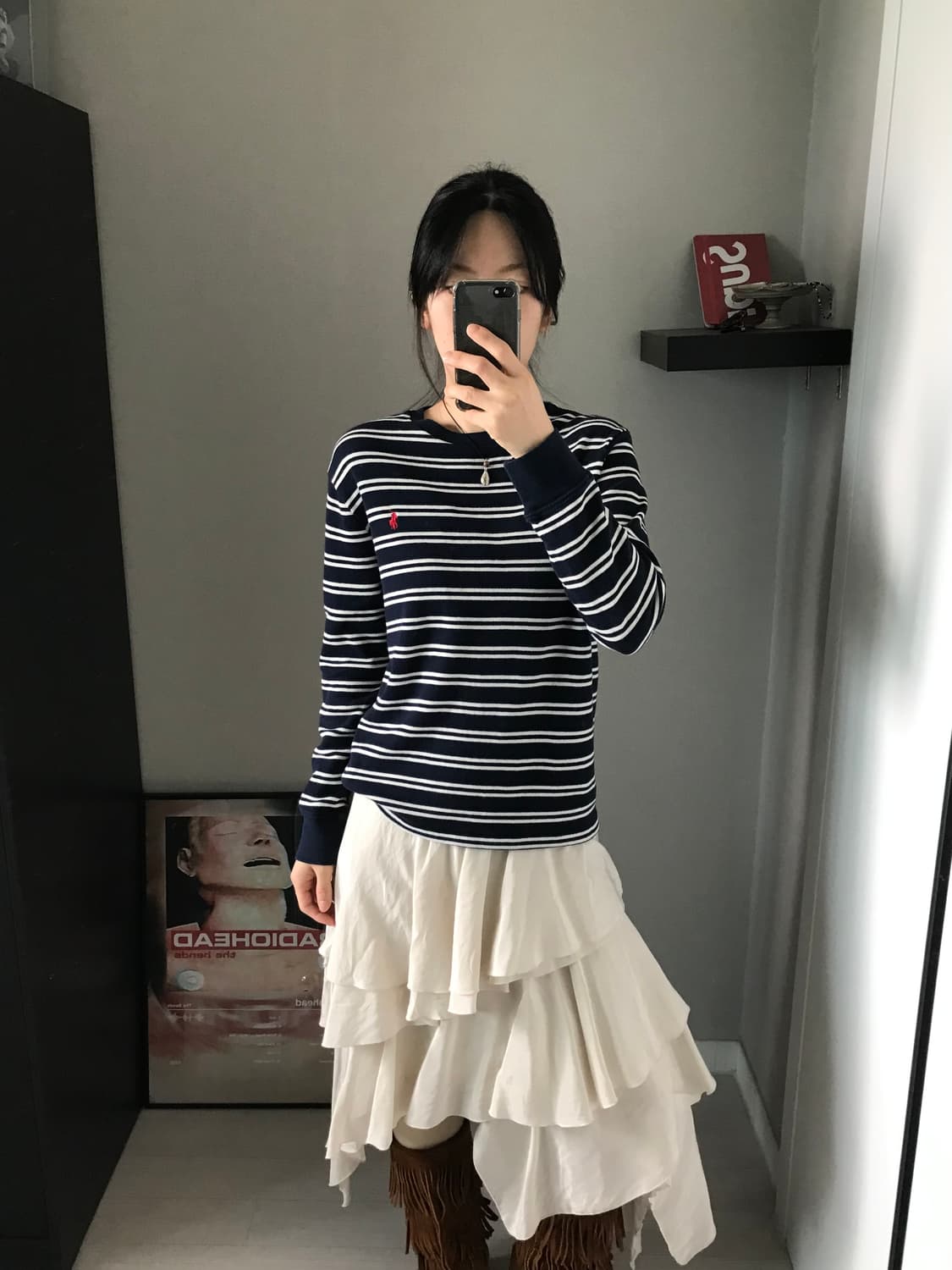 폴로 랄프로렌 QR코드택 포니로고 스트라이프 롱슬리브티  상품이미지4