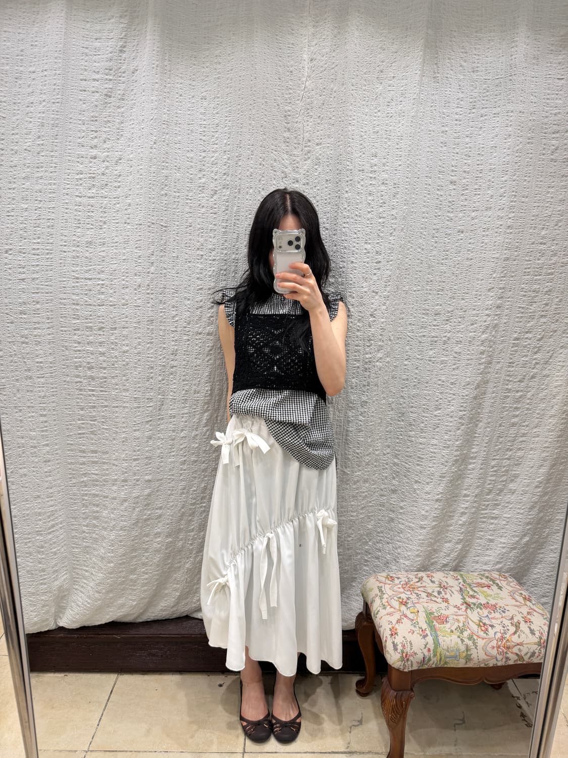 Crochet crop black knit 상품이미지2
