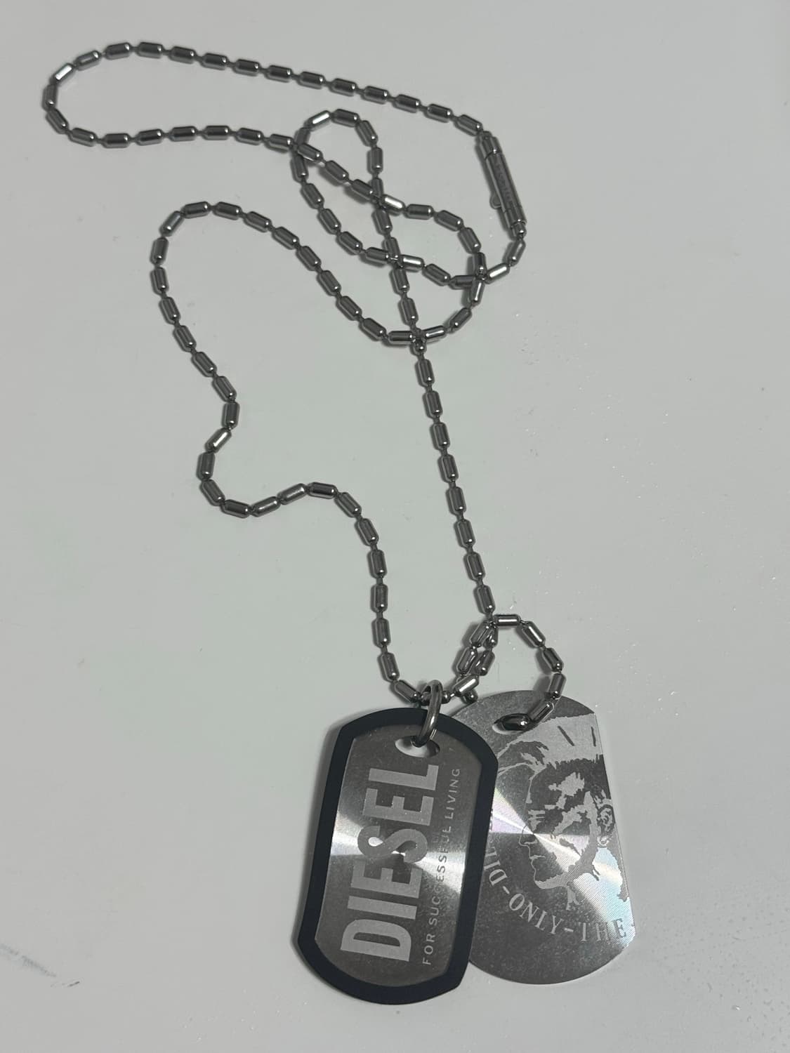 디젤 Dx0011 스테인리스 스틸 더블 도그 태그 네클리스 실버 상품이미지4