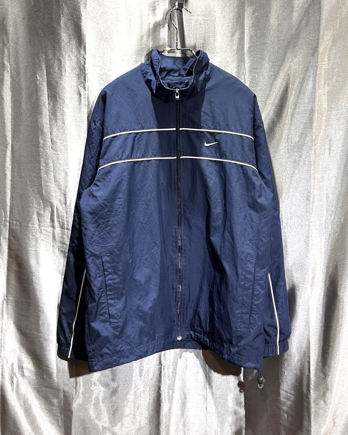 M 나이키 스우시 올드스쿨 사이드라인 화네이비 바람막이 상품이미지3