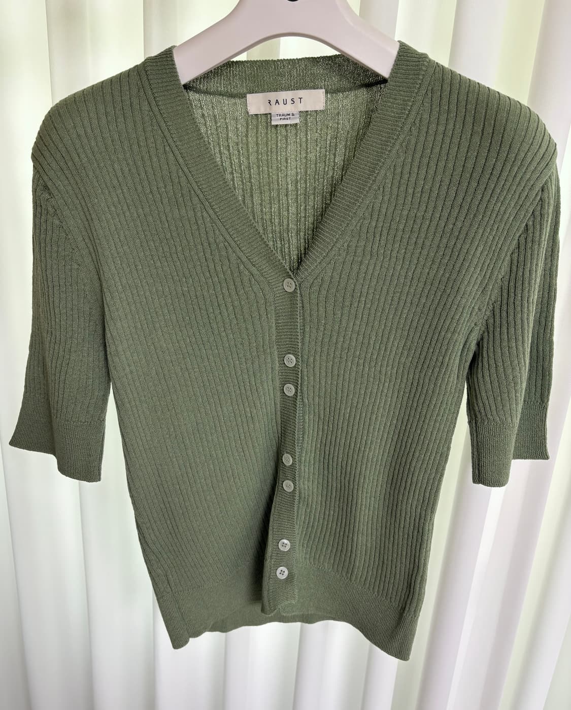 RAUST 골지 니트 그린 상품이미지1