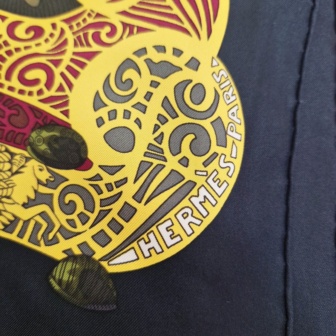 에르메스 까레 90 희귀 스카프 L' Atlantide 블랙 오렌지 레드 상품이미지5