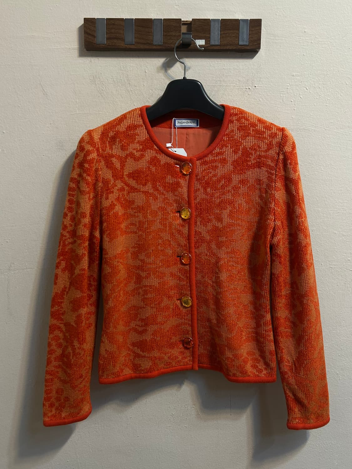 입생로랑 빈티지 플라워 자카드 니트 자켓 상품이미지1