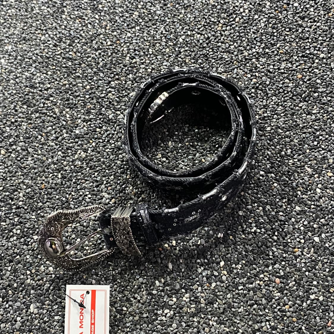 빈티지 y2k 디트로이트 흑청 벨트 B3752 상품이미지1