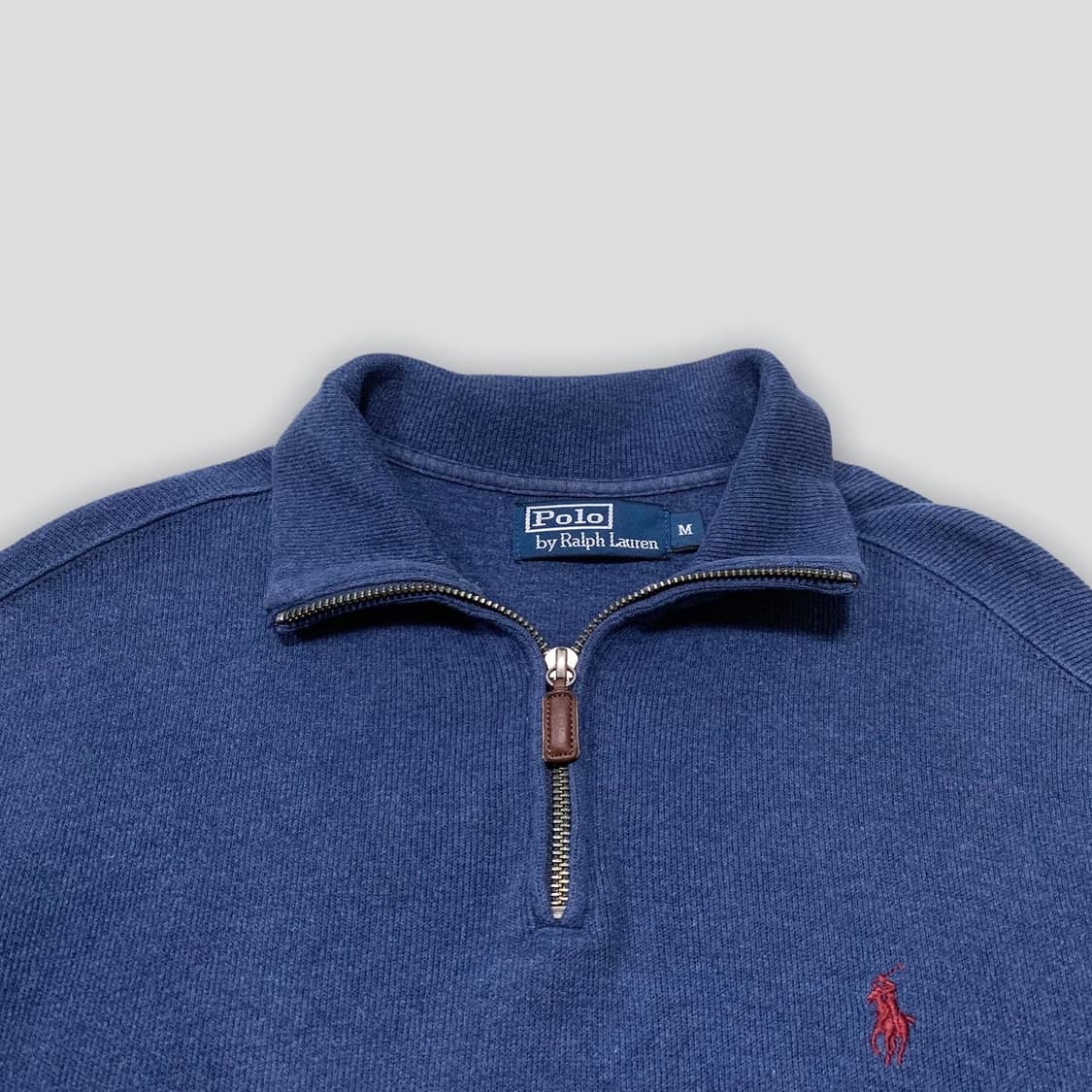 폴로 파스텔 네이비 면 반집업 니트 상품이미지2