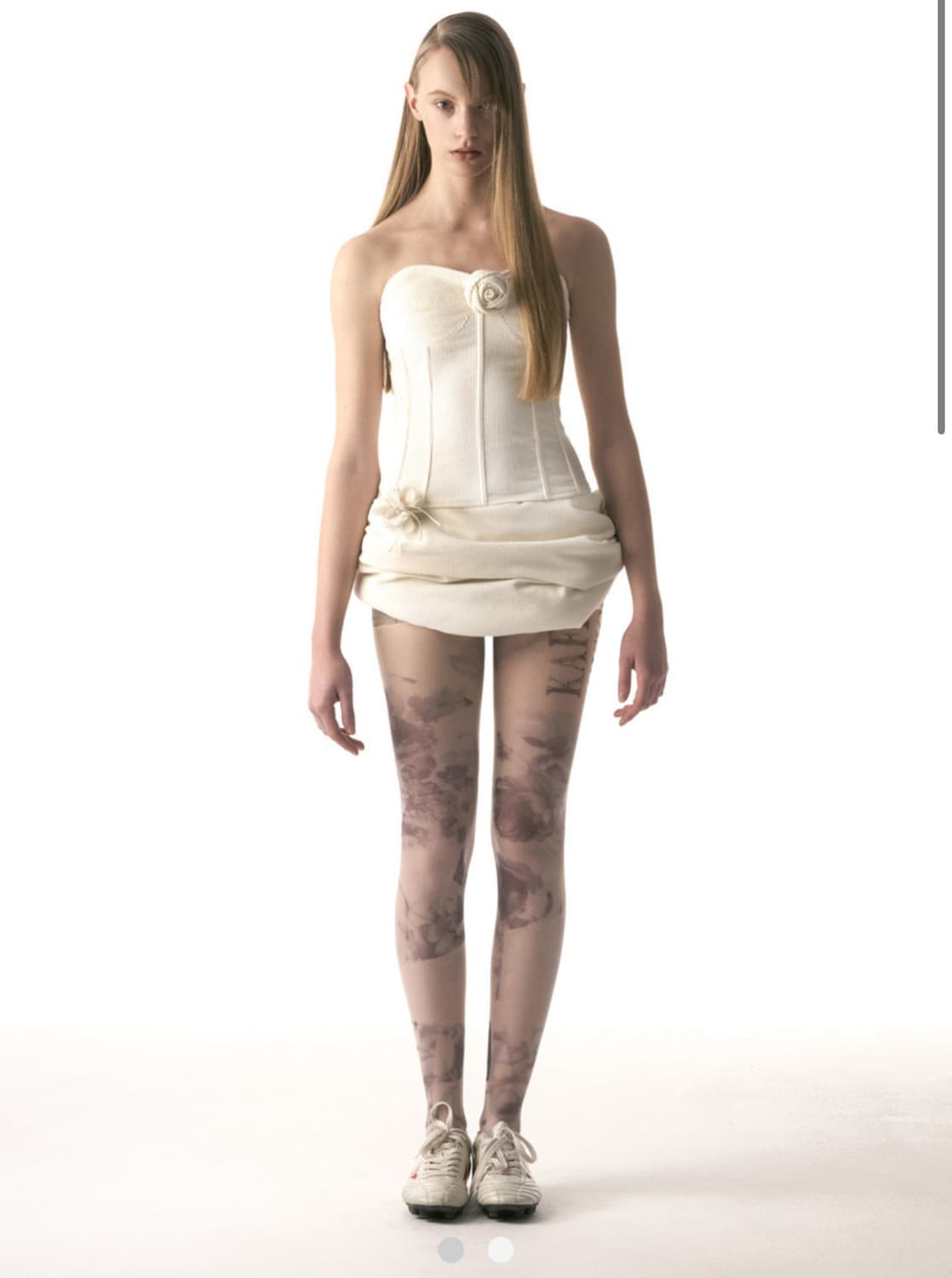 2000아카이브 Corduroy TubeTopwithRoseCorsage 상품이미지1