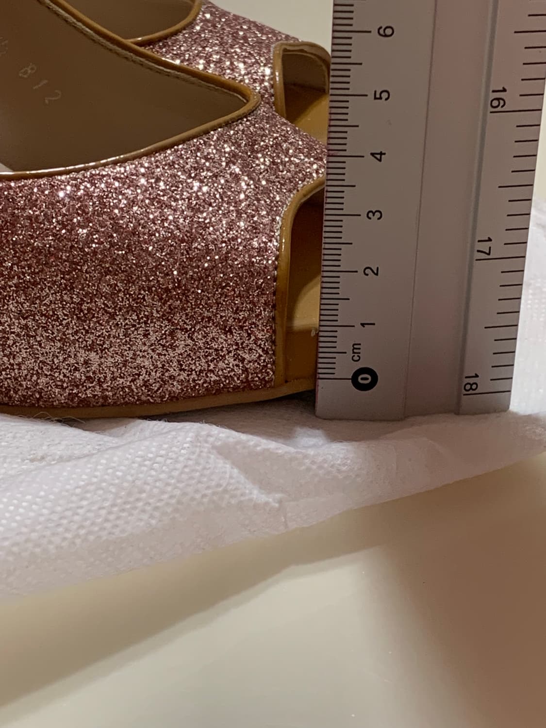 세라(SAERA) 핑크 글리터 오픈토 펌프스힐 235mm 상품이미지8