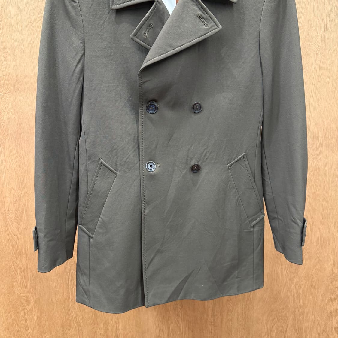 마렐라 클래식 더블 브레스티드 코트 후면 버튼 스트랩 절개 디테일 브라운 상품이미지5