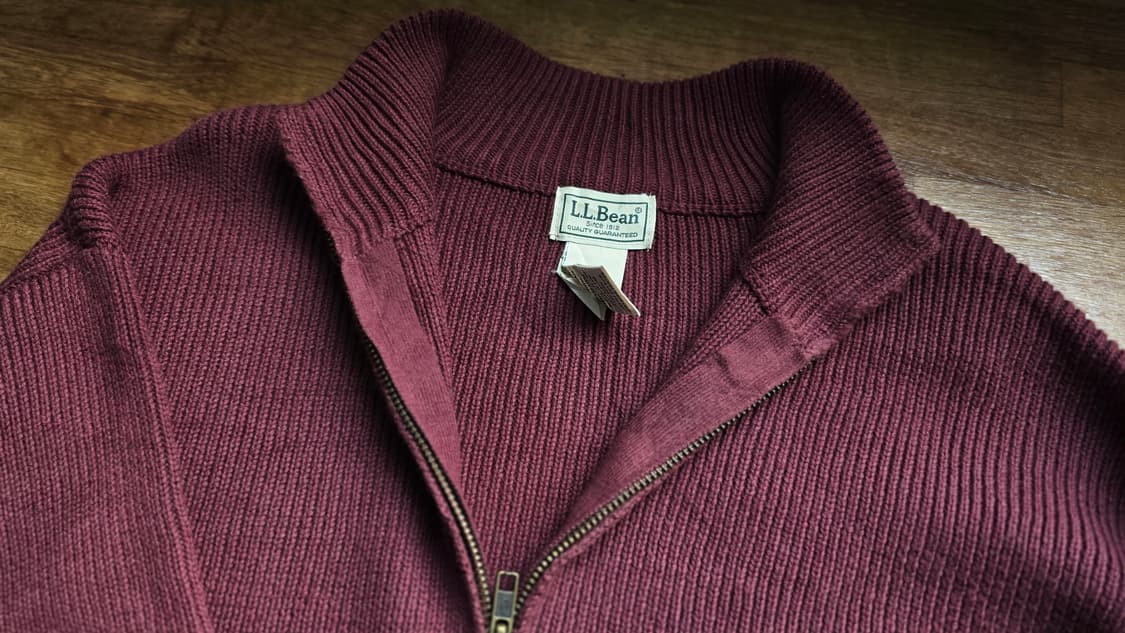 L.L.Bean 엘엘빈 버건디 집업니트 Made In Australia  상품이미지2