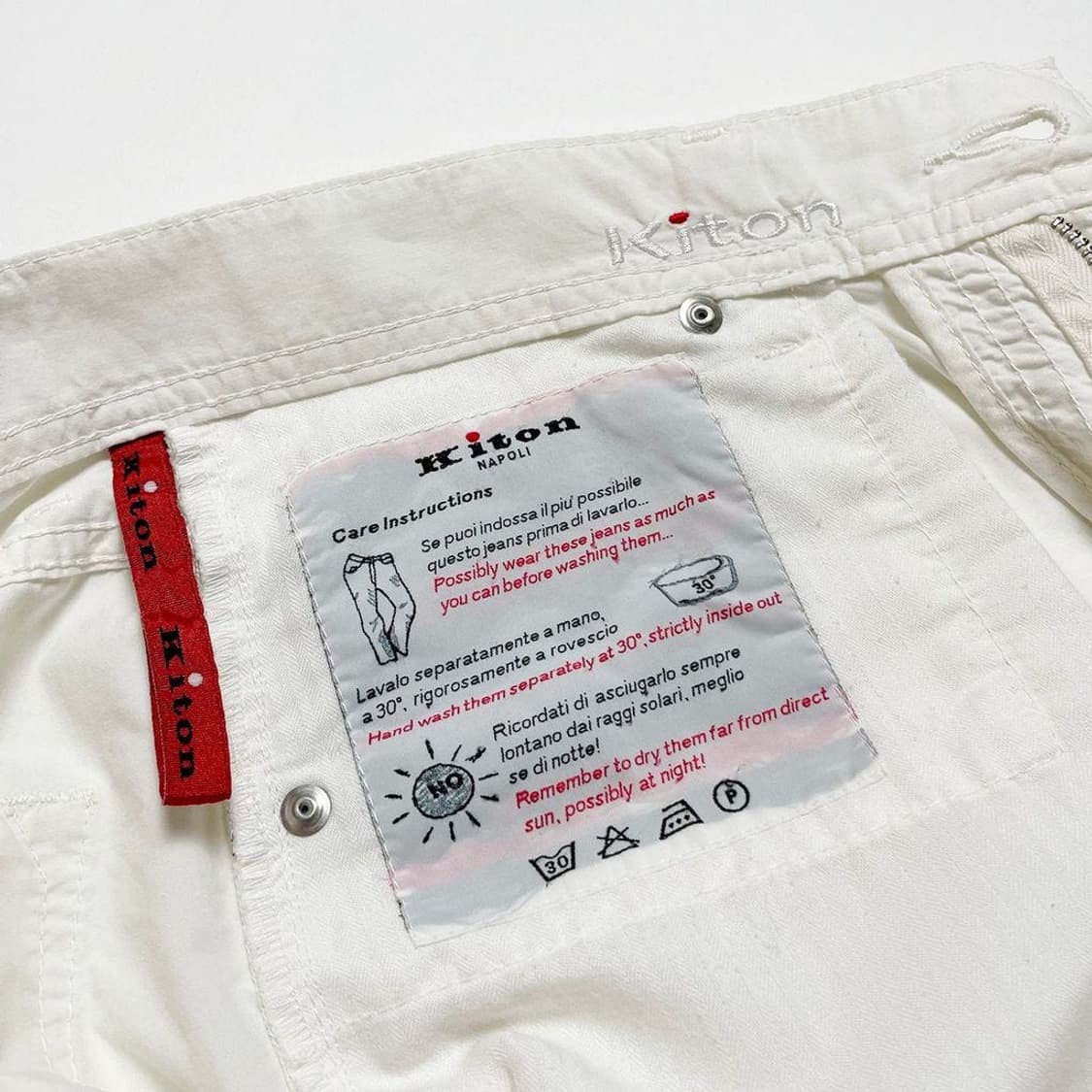 키톤 Kiton 테이퍼드 썸머 화이트 팬츠 PR1903 상품이미지9
