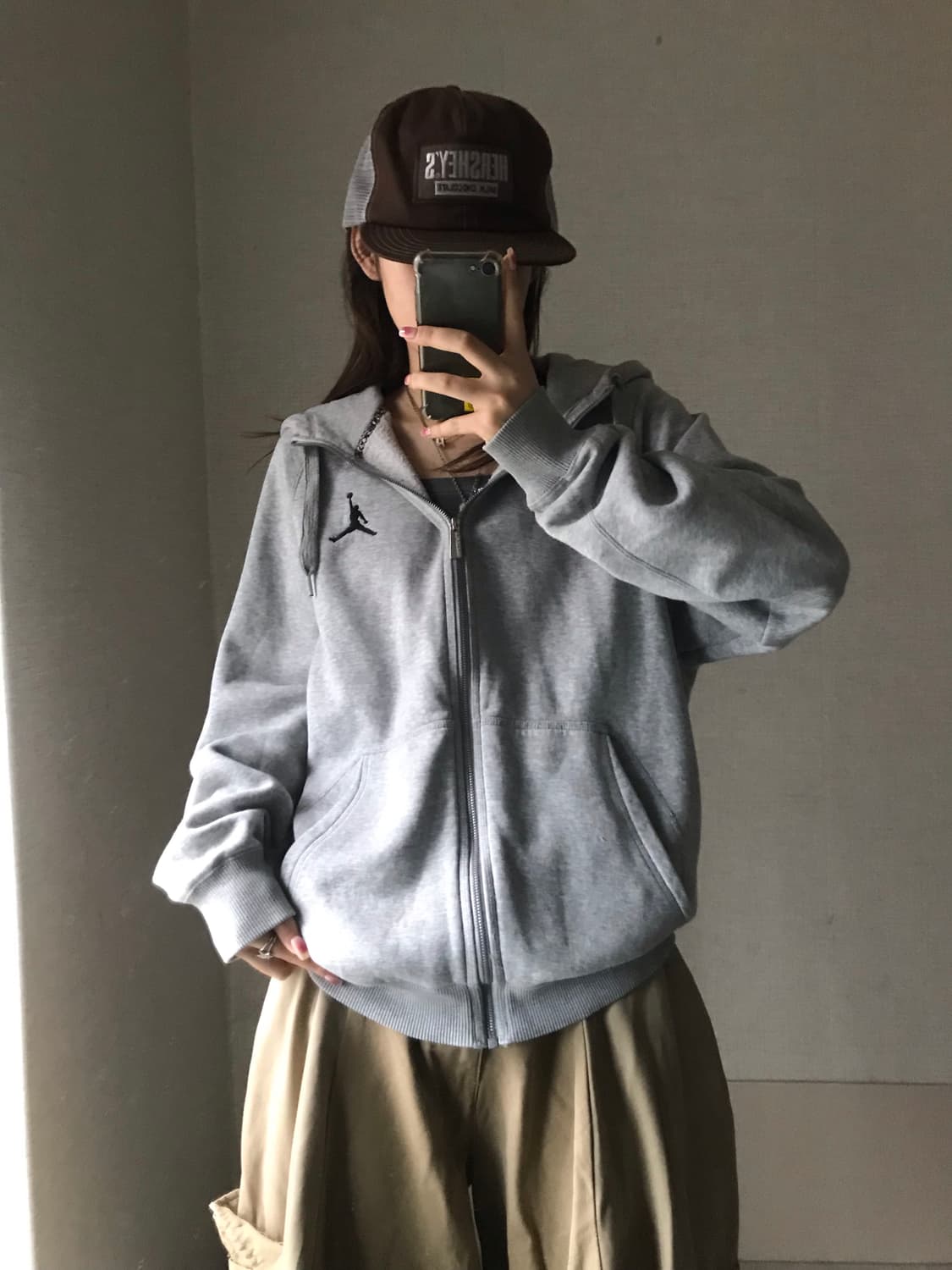 조던 그레이 오버핏 후드집업 상품이미지4
