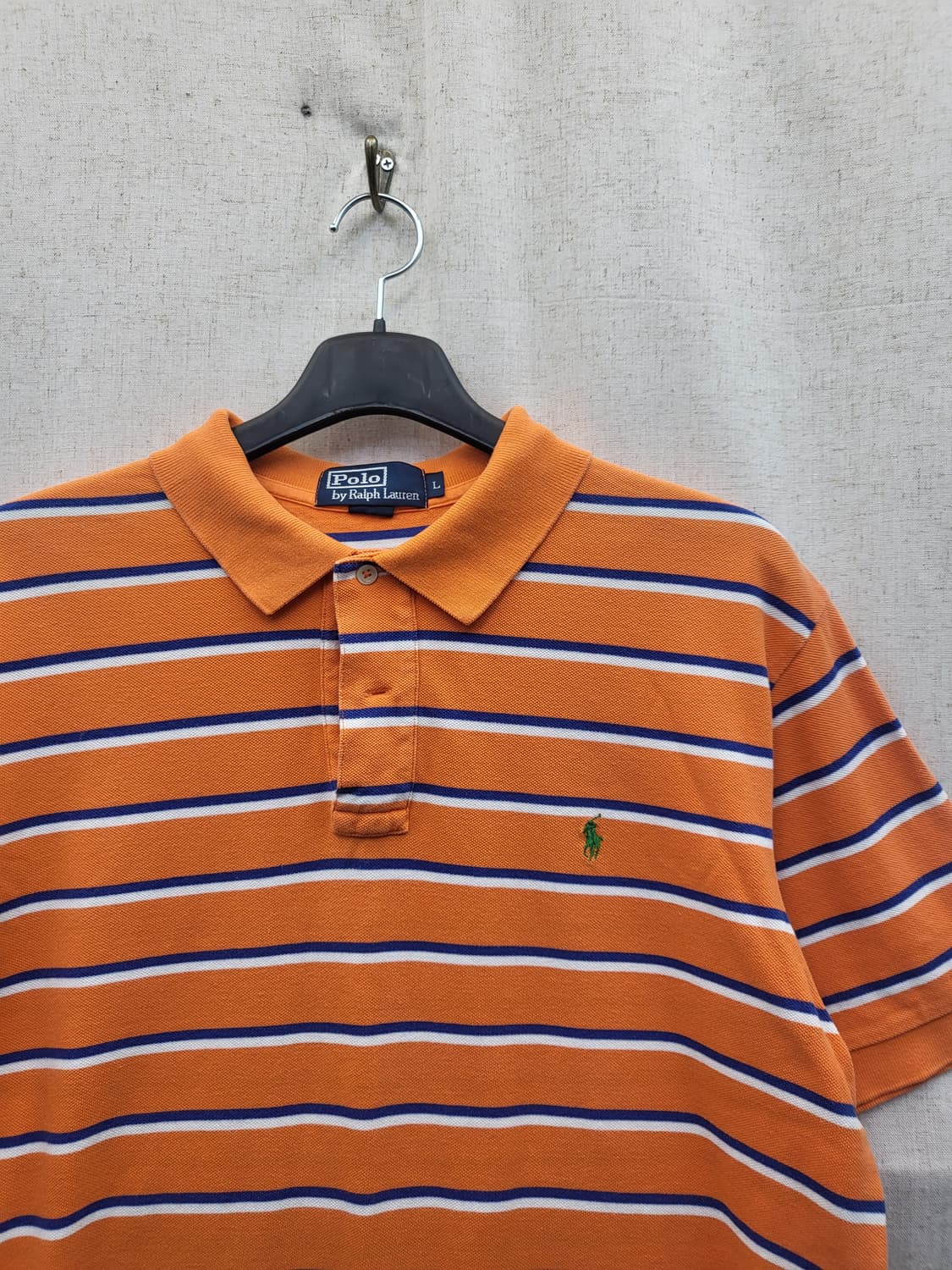 폴로 랄프로렌 스트라이프 반팔 카라티 오렌지 상품이미지3