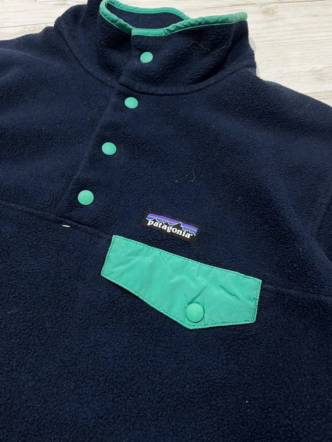 00s 파타고니아 신칠라 스냅-T 네이비/그린 니카라과 상품이미지2