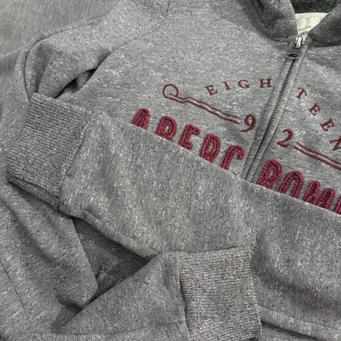 아베크롬비 2000s 그레이 풀 집업 후드 XS 상품이미지4