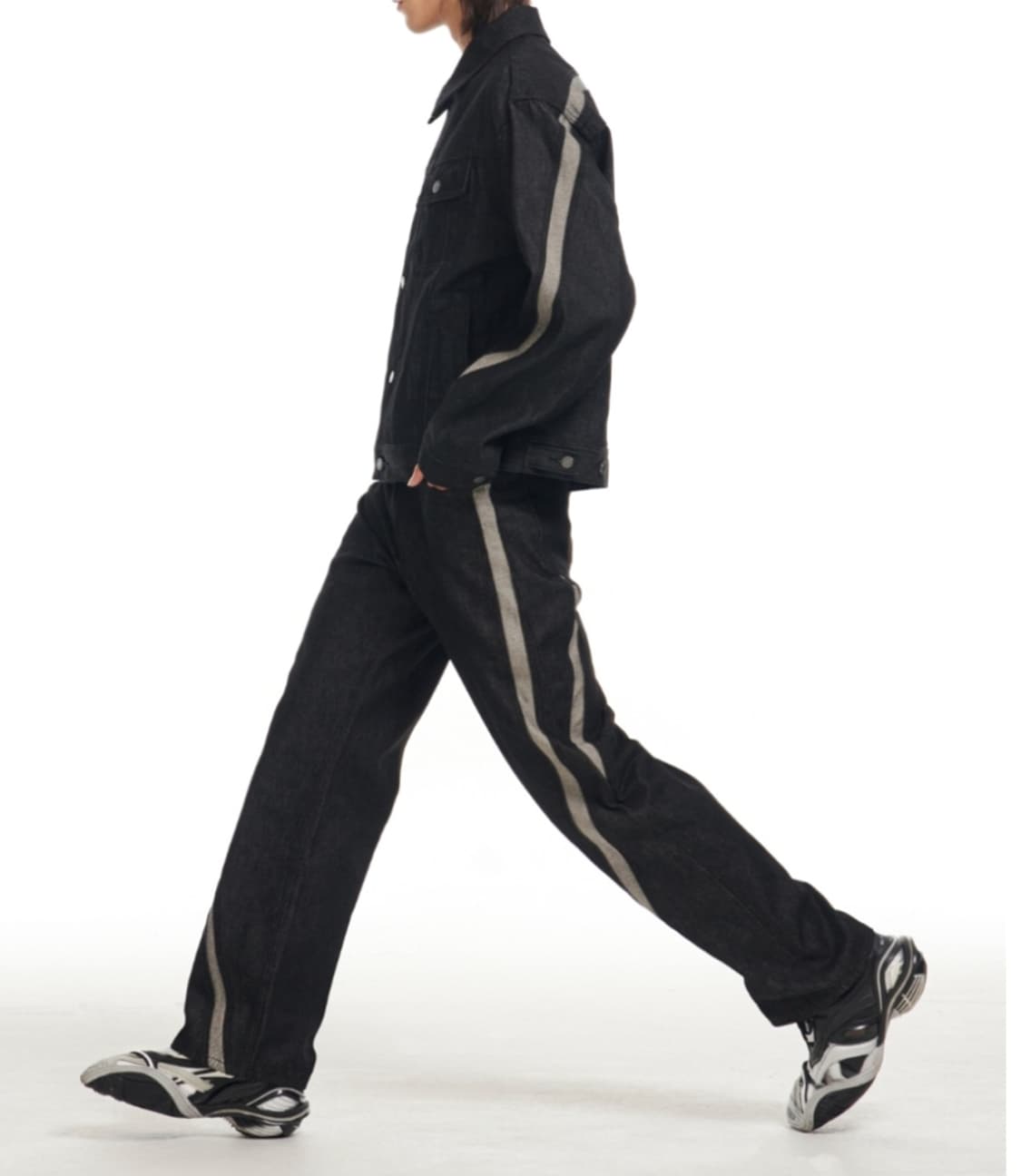 애드오프 웨이브 컬 라인 와이드 데님 팬츠 [46] 상품이미지3